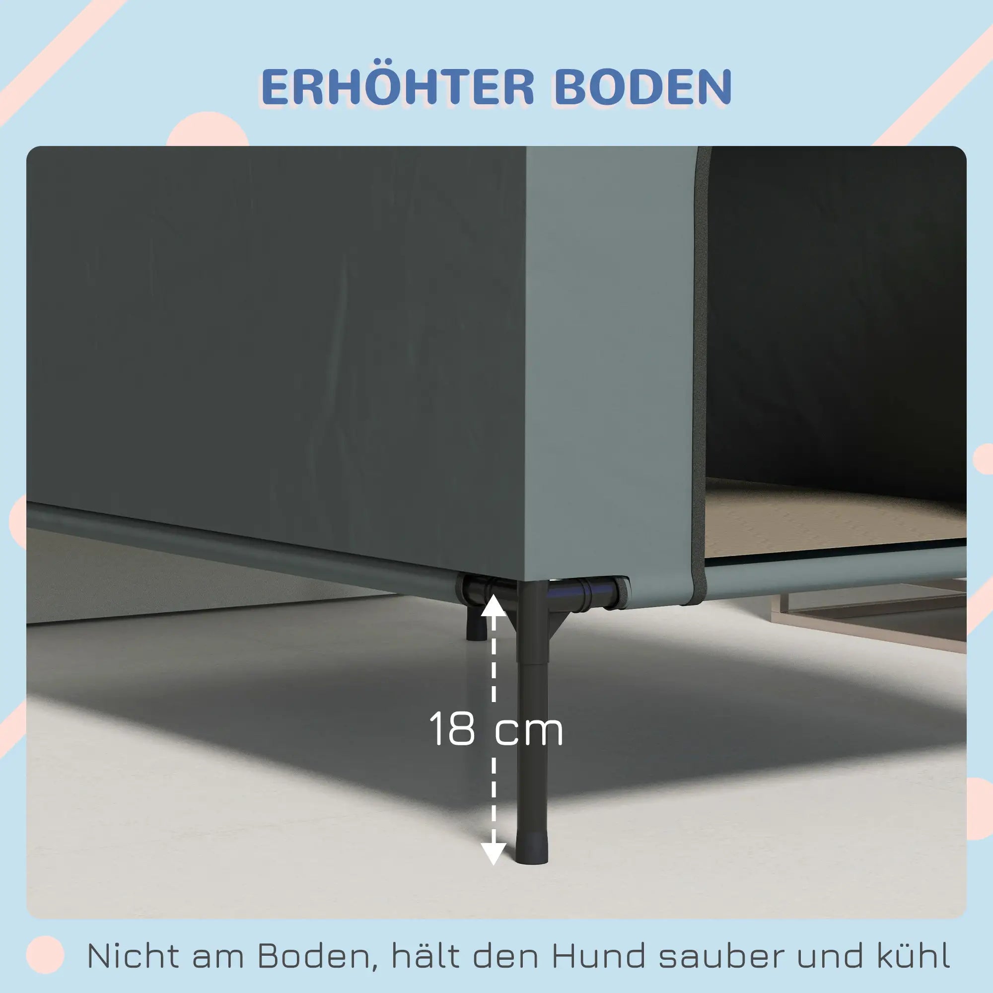 PawHut Hundehütte 81x54x78 cm mit Mesh-Fenster & Tragetasche