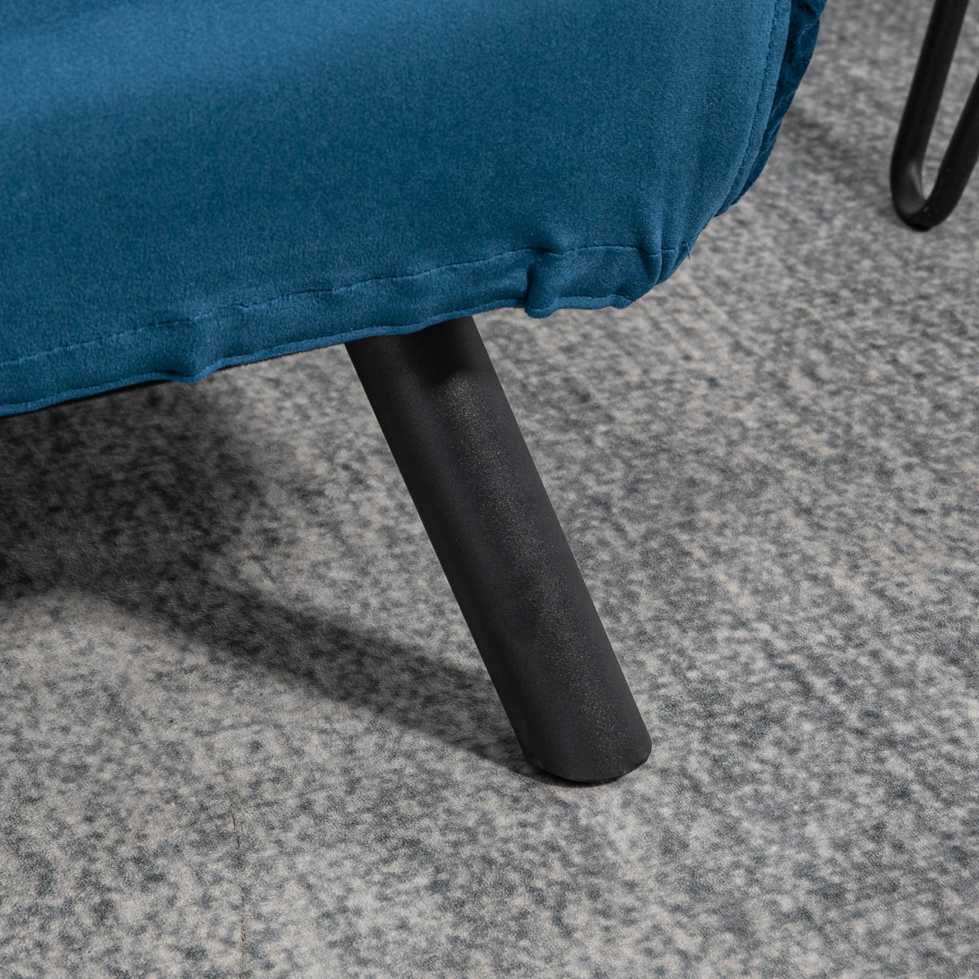 HOMCOM Schlafsofa 2er-Sofa Samtsofa, Schlaffunktion, inkl. 2 Kissen, Samtoptik, Natur + Blau