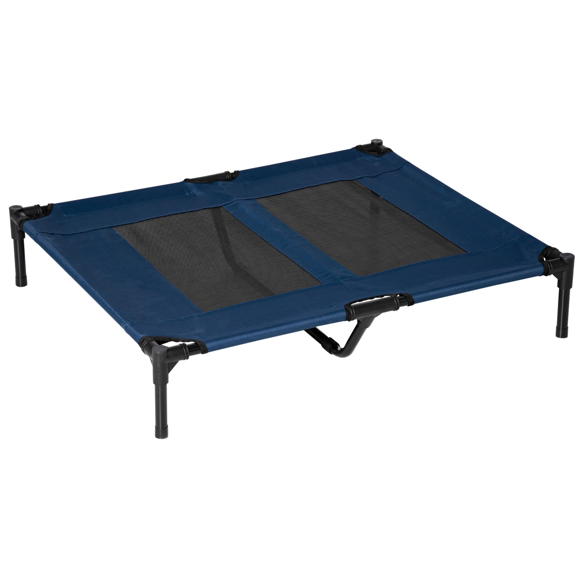 PawHut Hundebett Hundeliege Outdoor Katzenbett Haustierbett Schlafplatz Metall 600D Oxford-Gewebe Blau 91,5 x 76,2 x 18 cm