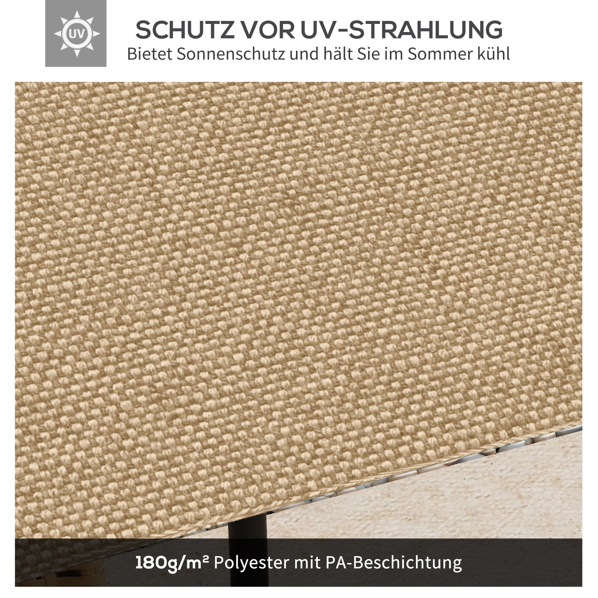 Outsunny Ersatzdach für Gartenpavillon, Polyester, 2,98 x 2,95 m, Beige