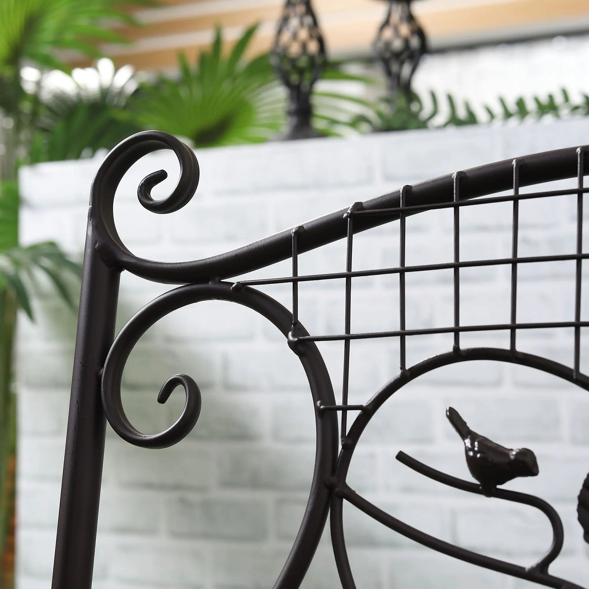 Outsunny Gartenbank 2-Sitzer antik stapelbar