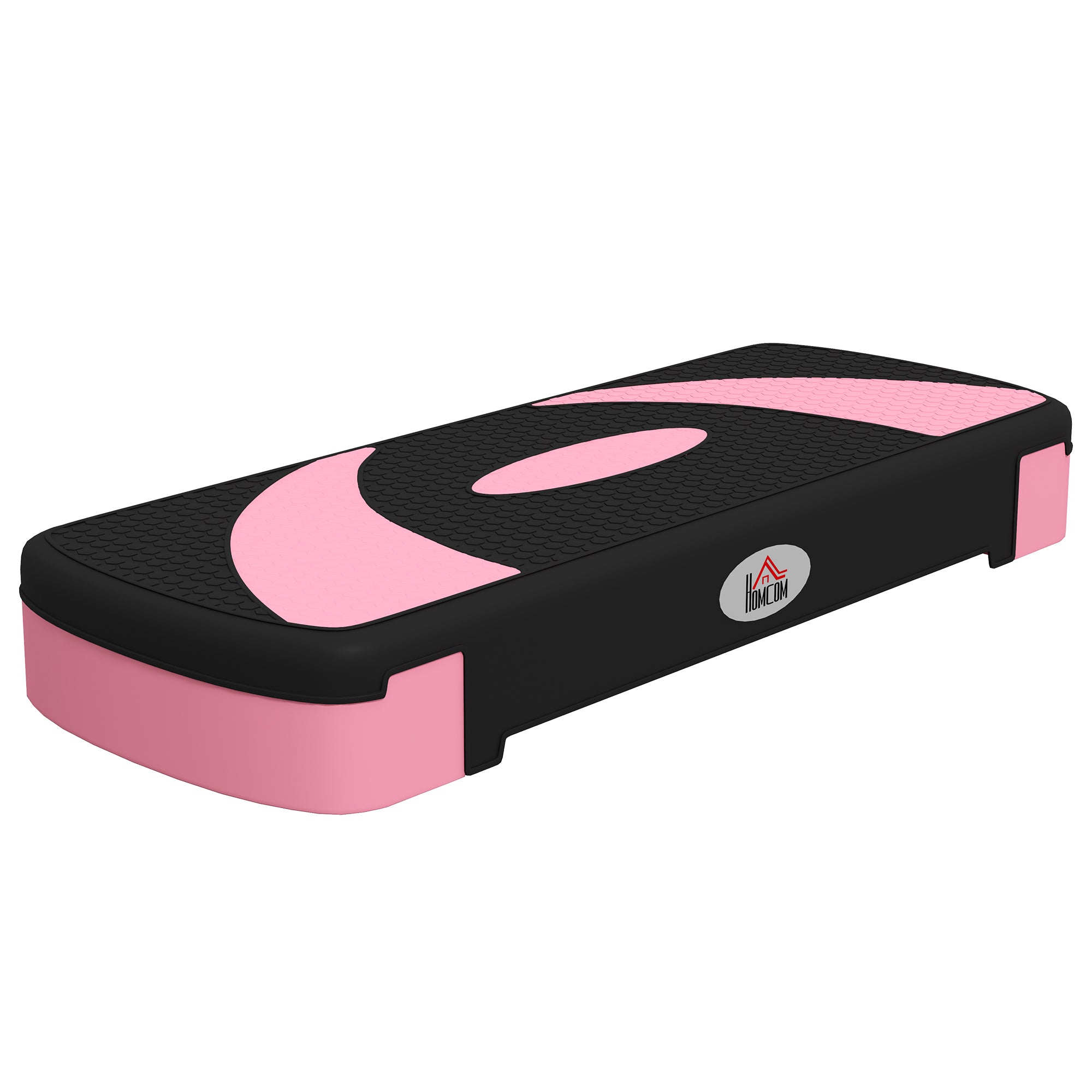 HOMCOM Aerobik-Stepper, höhenverstellbar, 80 x 31 x 10/15/20 cm, bis 150 kg, Schwarz/Rosa/Grau