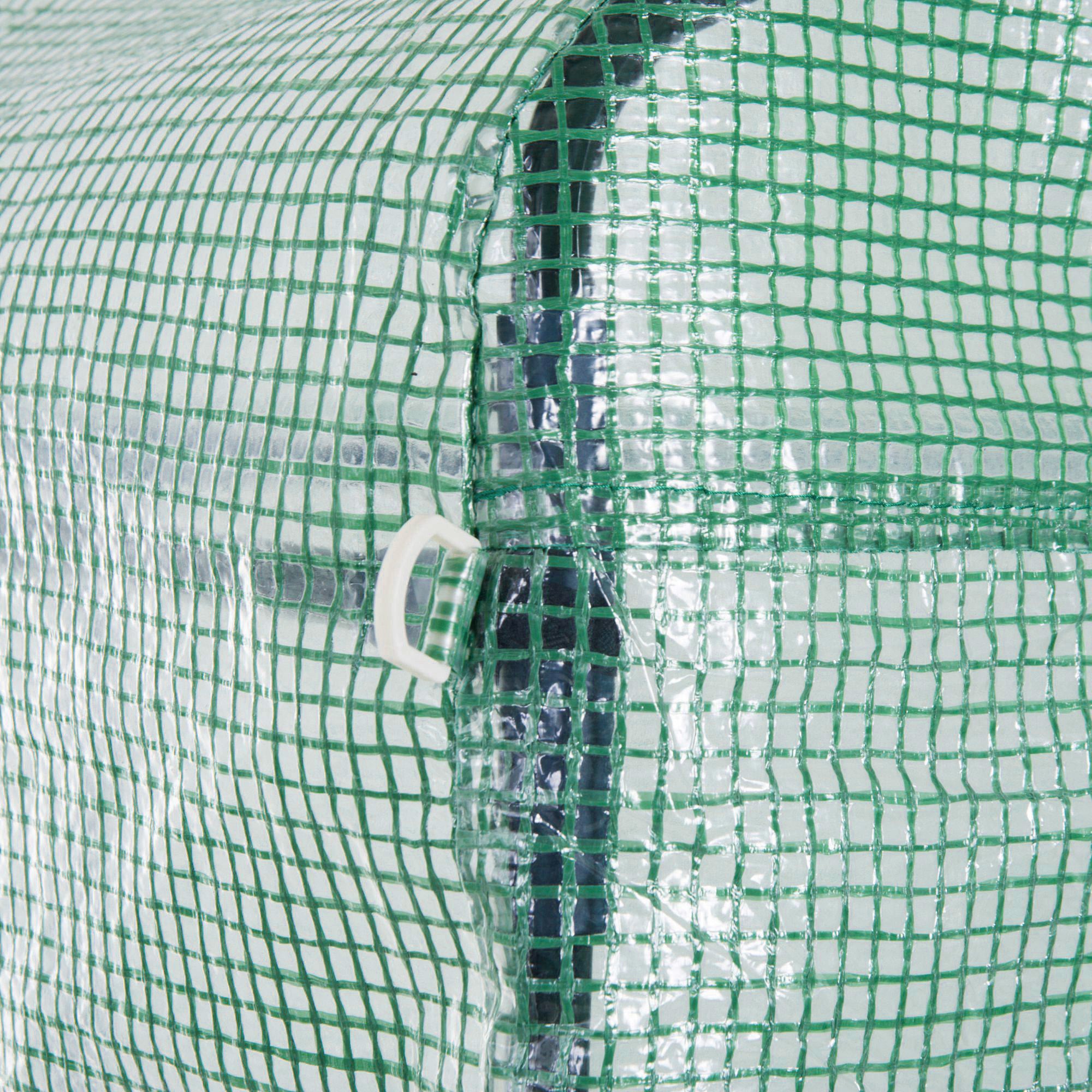 Outsunny Foliengewächshaus, Treibhaus, begehbar, Netzfenster, Metallrahmen, 4x3x2m, Grün