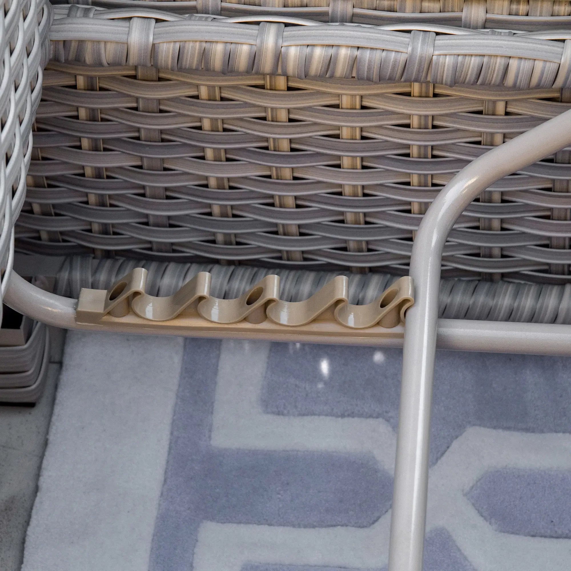 Outsunny Polyrattan Gartenmöbelset 3-tlg. verstellbar Aluminium