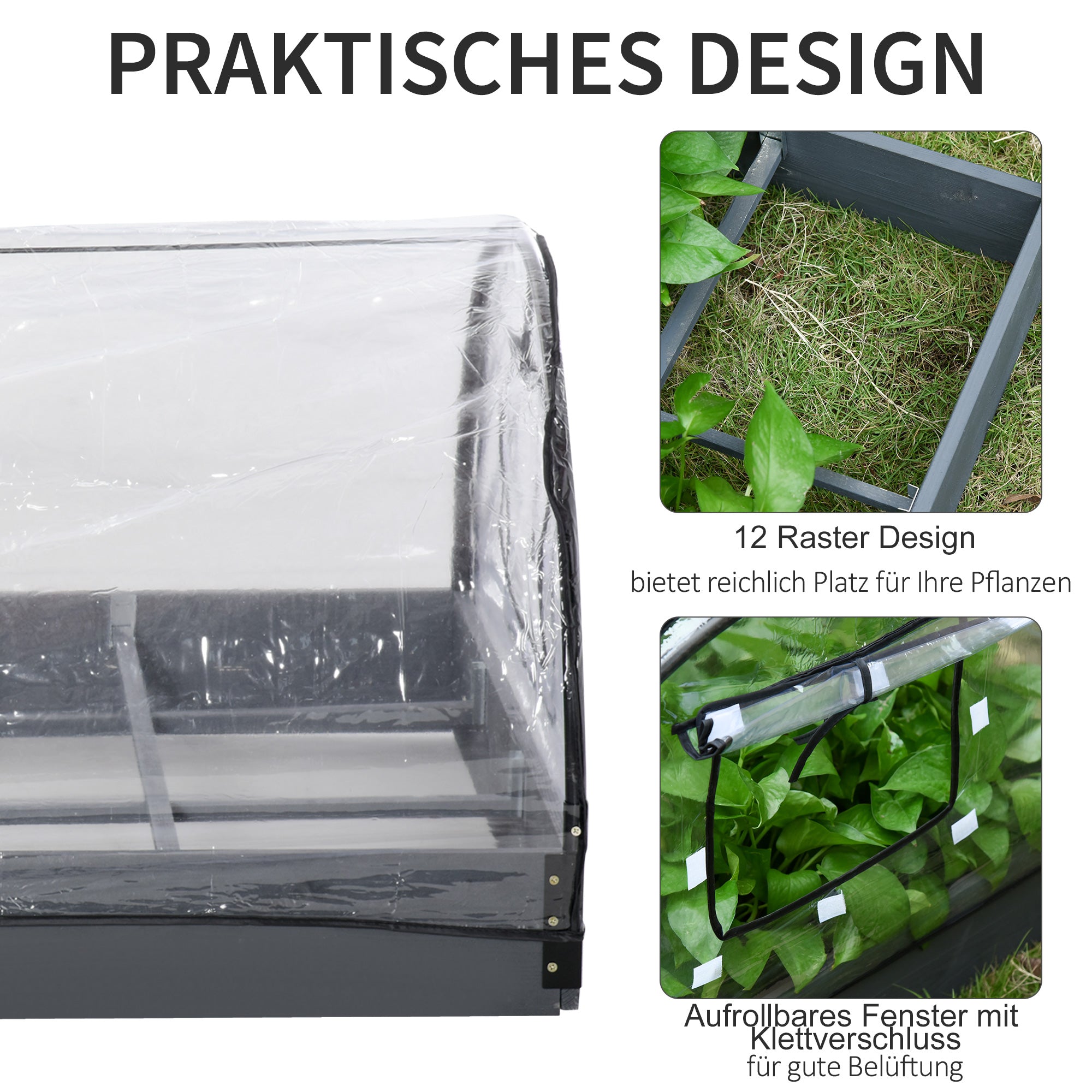 Outsunny c Treibhaus Tomatenhaus Frühbeet kunststoff Stahl Transparent 120 x 79 x 53 cm