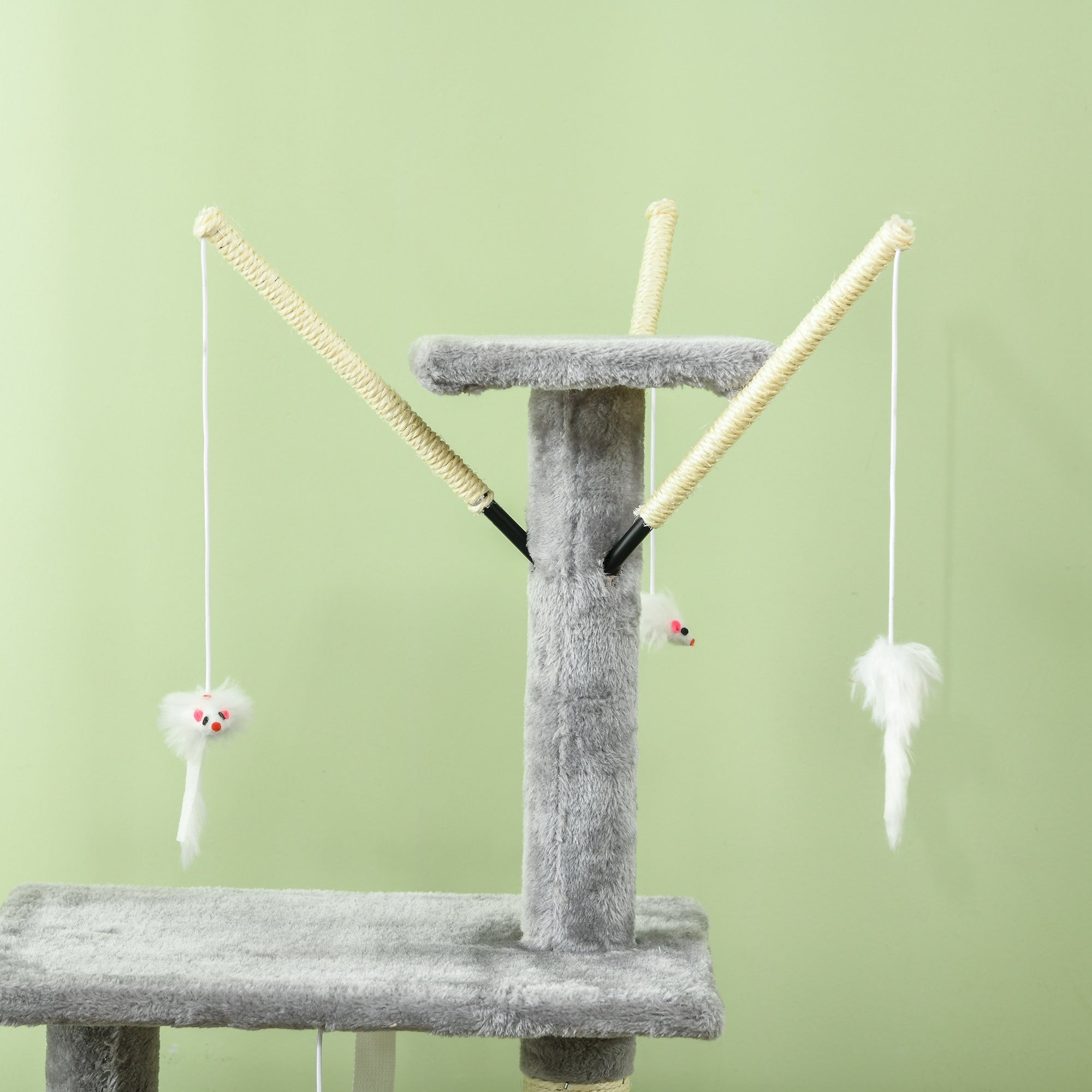 PawHut Katzenbaum, Kratzbaum, Katzenkratzbaum, Treppe, Spielzeug, 50 x 35 x 134,2 cm, Grau