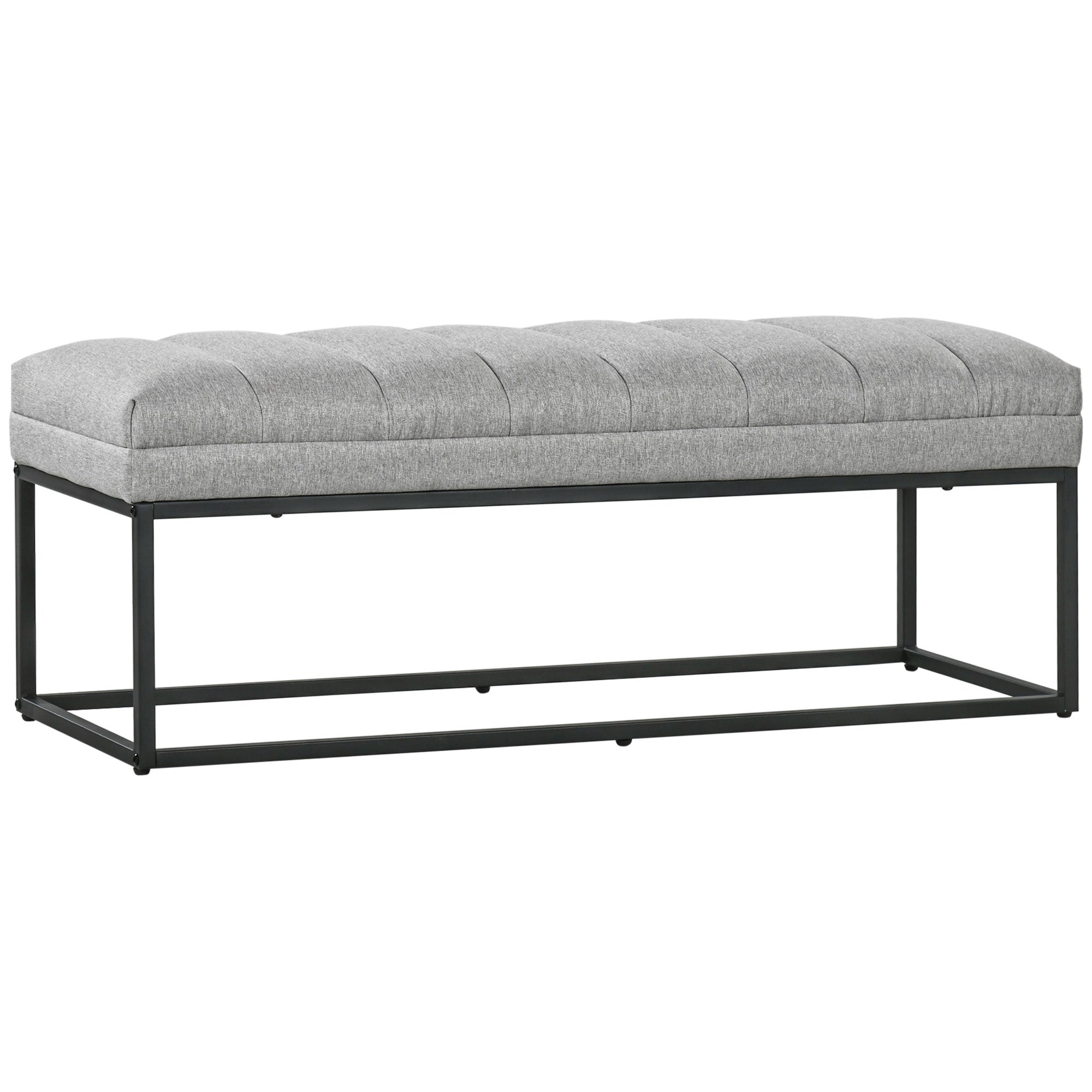 HOMCOM Sitzbank im Industrie-Design, Bettbank, Metallbeine, Rosa + Schwarz