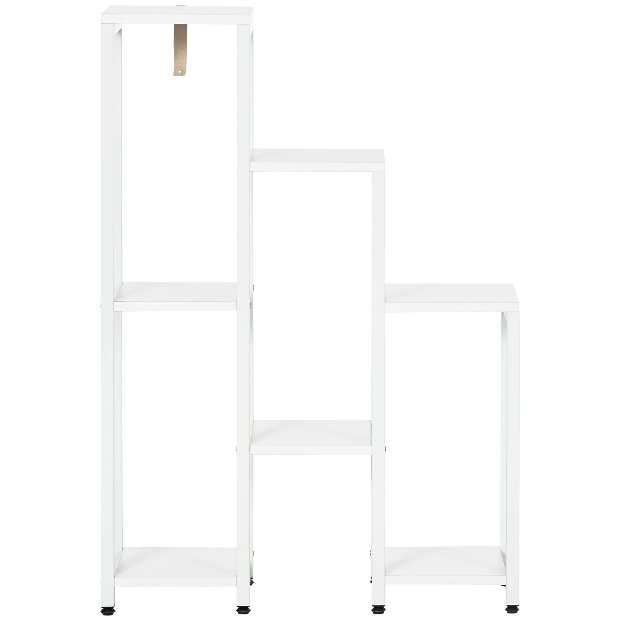 Outsunny Blumenständer, Pflanzenständer, 7 Ebenen, für Innen- und Außenbereiche, Stahl, weiß, 65 x 23 x 94,5cm