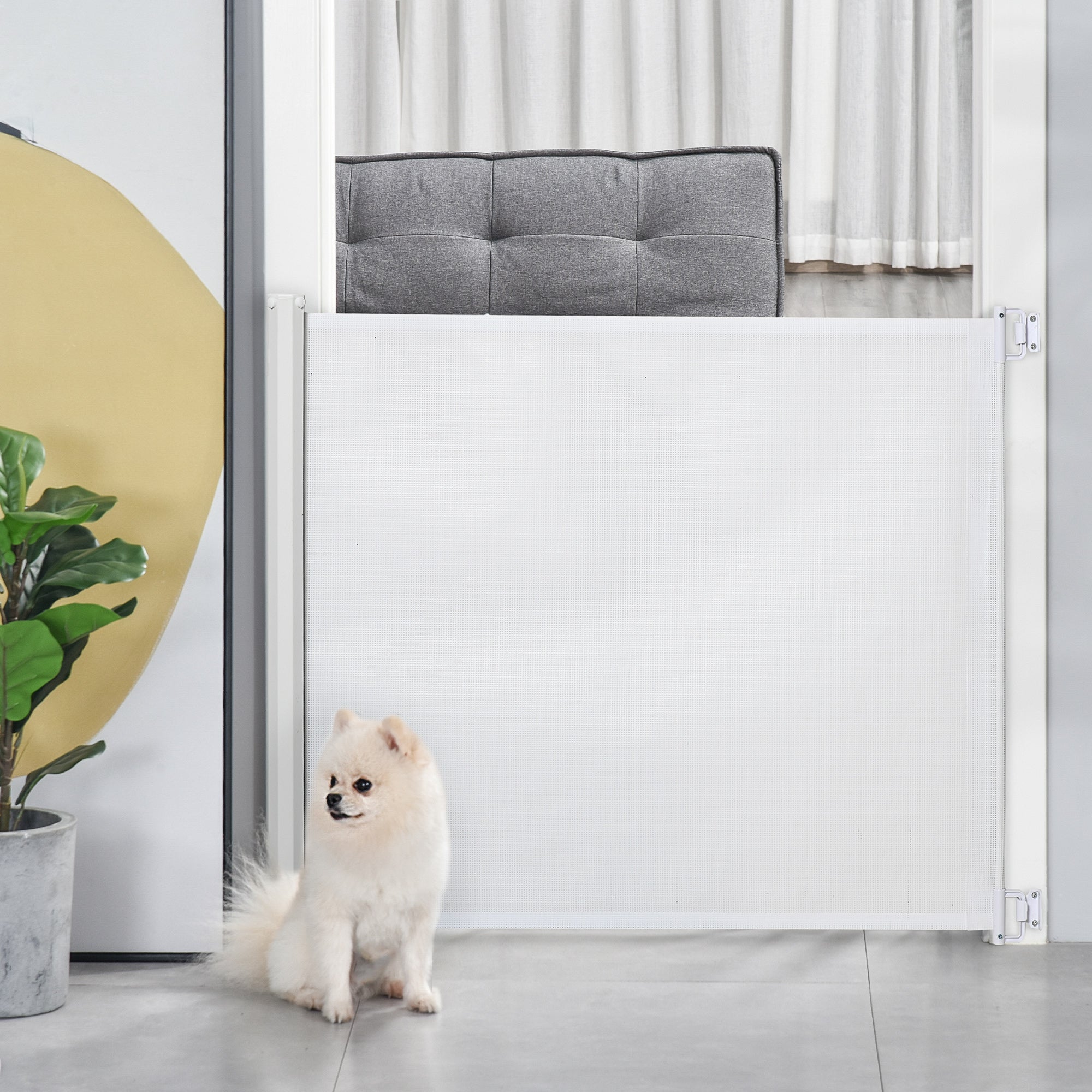 PawHut Treppenschutzgitter 115x82,5 cm Weiß für Kinder & Tiere