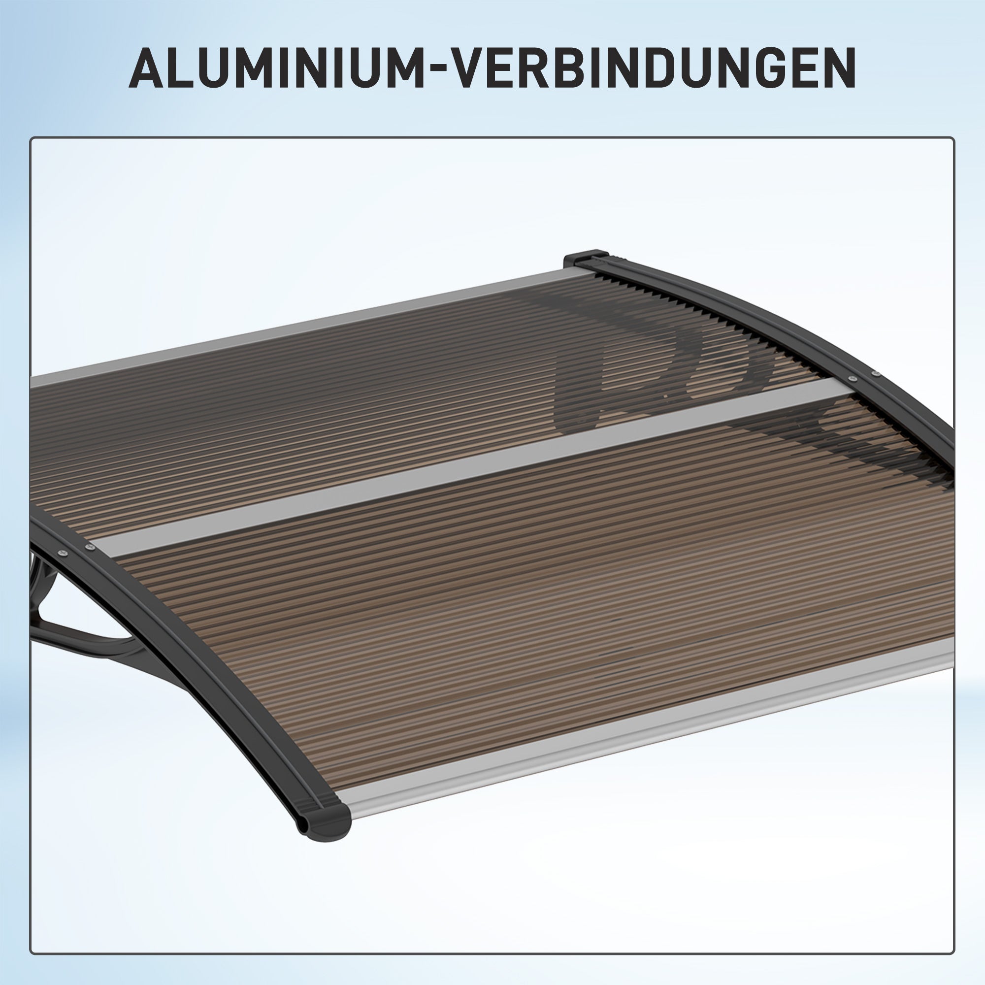 Outsunny Vordach Haustürvordach 120 x 75 cm Pultvordach Überdachung Polycarbonat