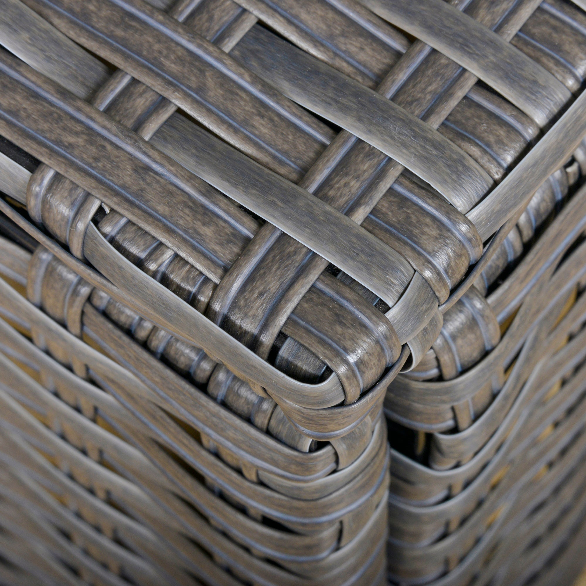 Outsunny 10-tlg. Gartengarnitur in Rattanoptik, mit Sitz- und Rückenkissen, rostfreier Metallrahmen, dunkelgrau