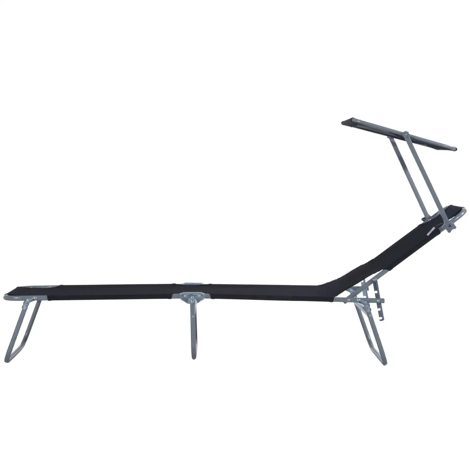 Outsunny klappbare Sonnenliege mit Sonnenschutz