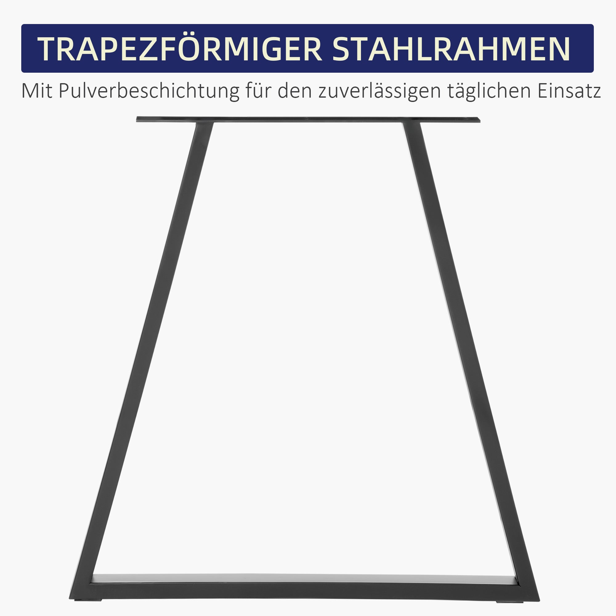HOMCOM Trapezförmige Tischbeine im 2er-Set, Metall, vorgebohrt, mit Schrauben, Schwarz