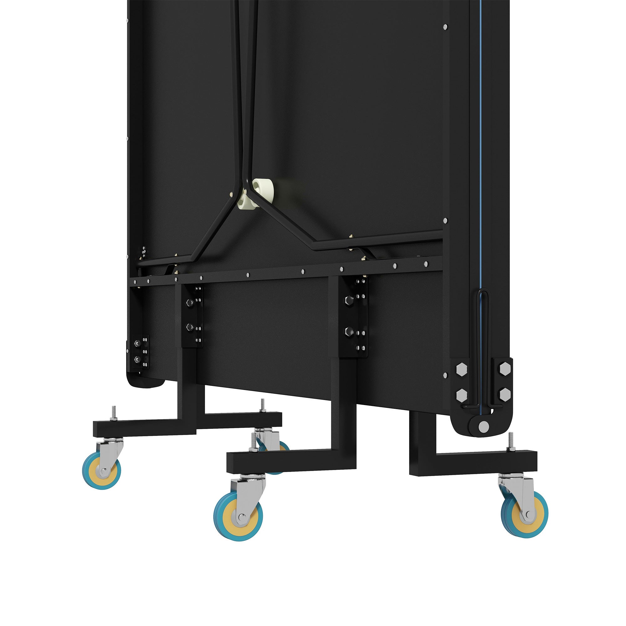 SPORTNOW Tischtennisplatte, klappbar, 8 Räder, pulverbeschichteter Stahlrahmen, MDF, 274 x 152,5 x 76 cm, Schwarz