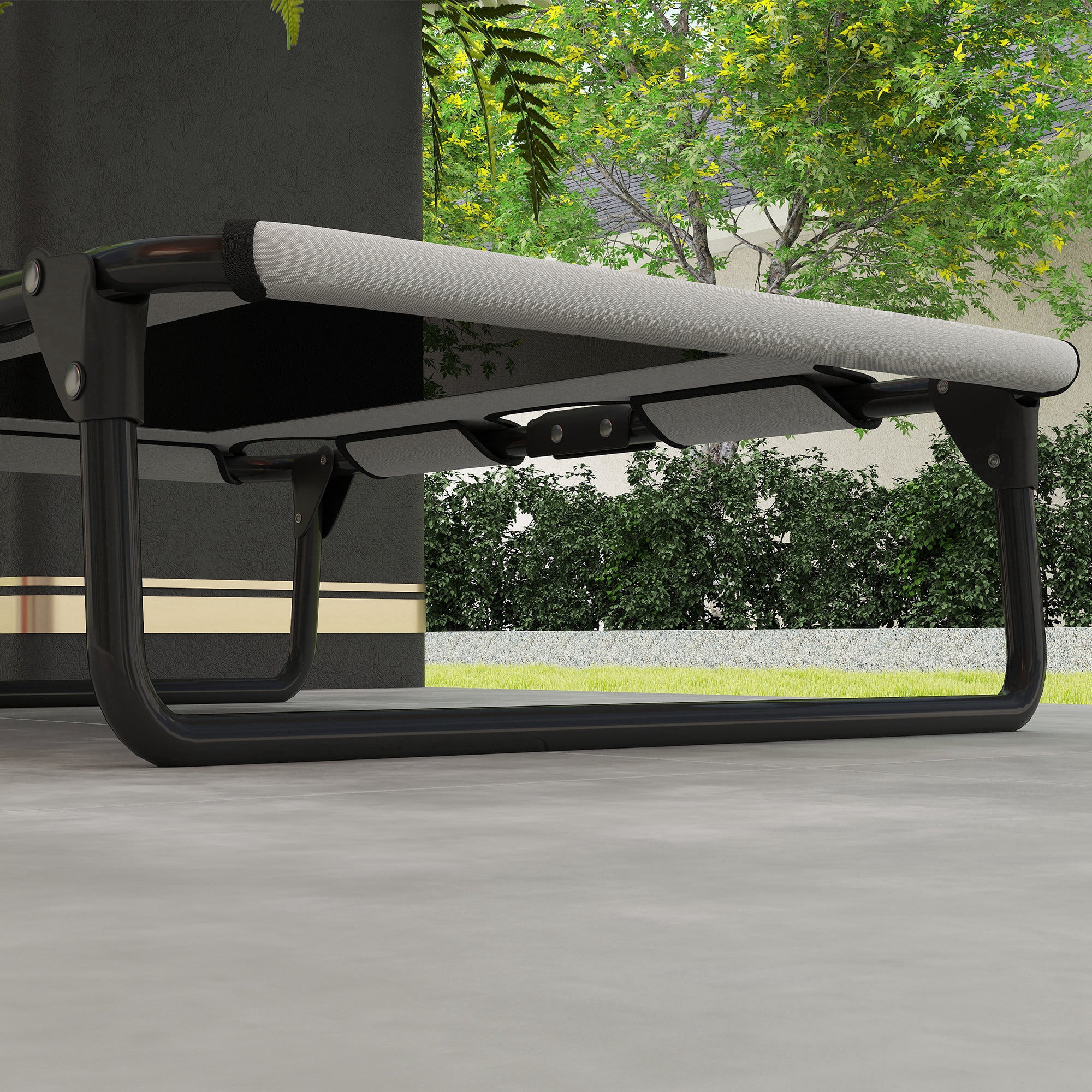 PawHut Erhöhtes Hundebett klappbar Haustierbett, Outdoor Hundeliege mit Netzdesign Hellgrau Oxford 75 x 51 x 18 cm