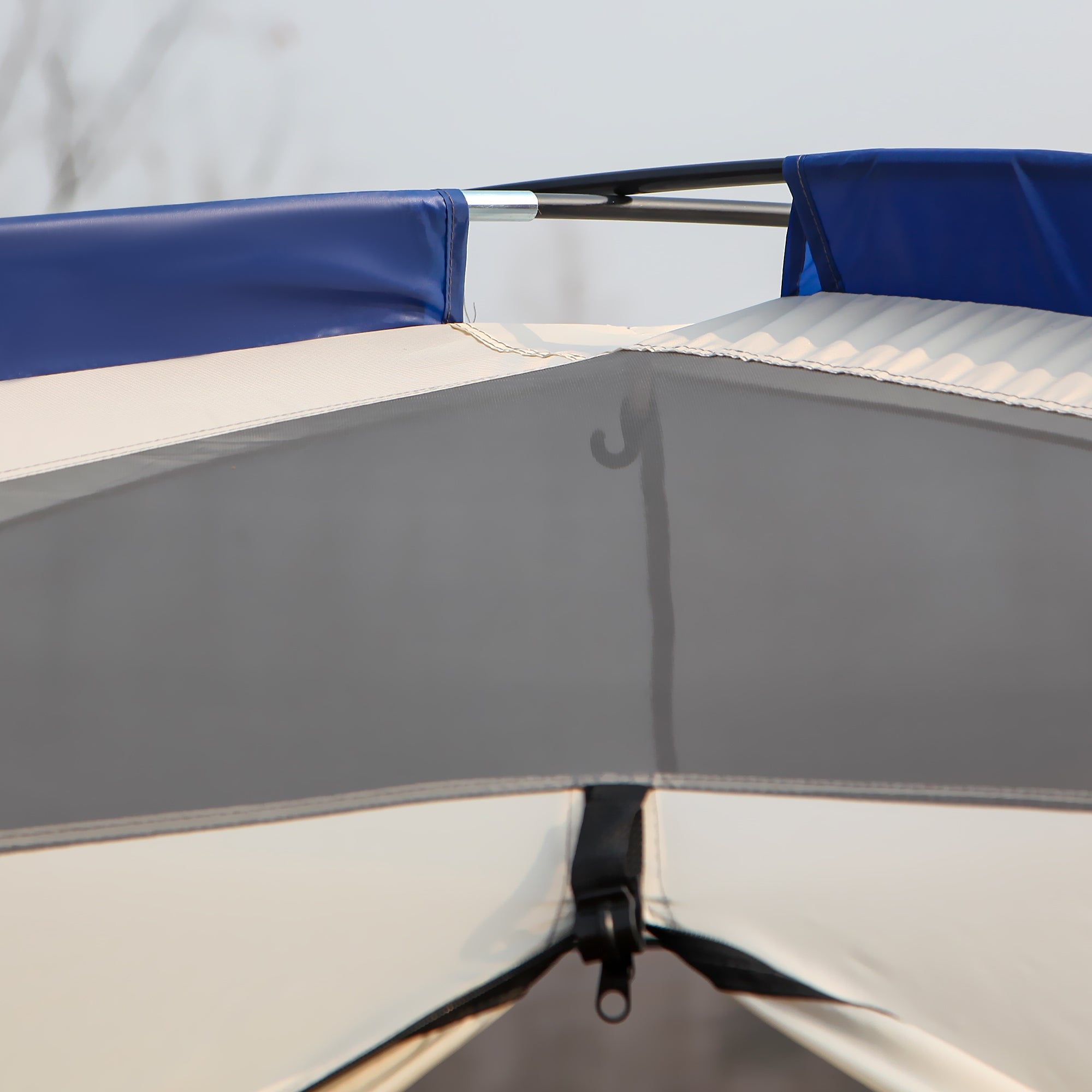 Outsunny Camping Zelt 6-8 Personen Zelt Familienzelt mit Vorraum 2 Fenster Kuppelzelt Kunstleder3000mm für Trekking Festival Glasfaser Blau 518 x 487 x 237 cm