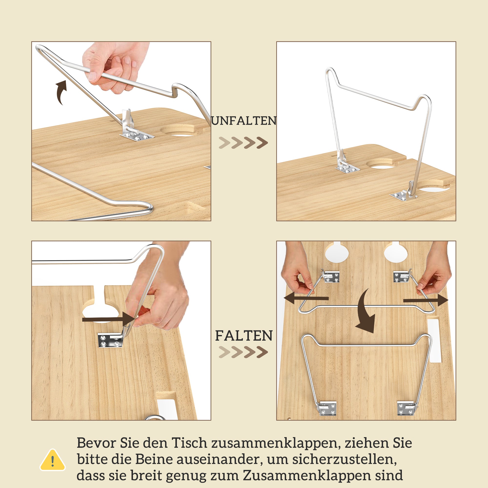Outsunny Picknickkorb aus Weidenholz Picknickkoffer für 4 Personen mit Picknickdecke Besteck Set, Flascheöffner Hellbraun