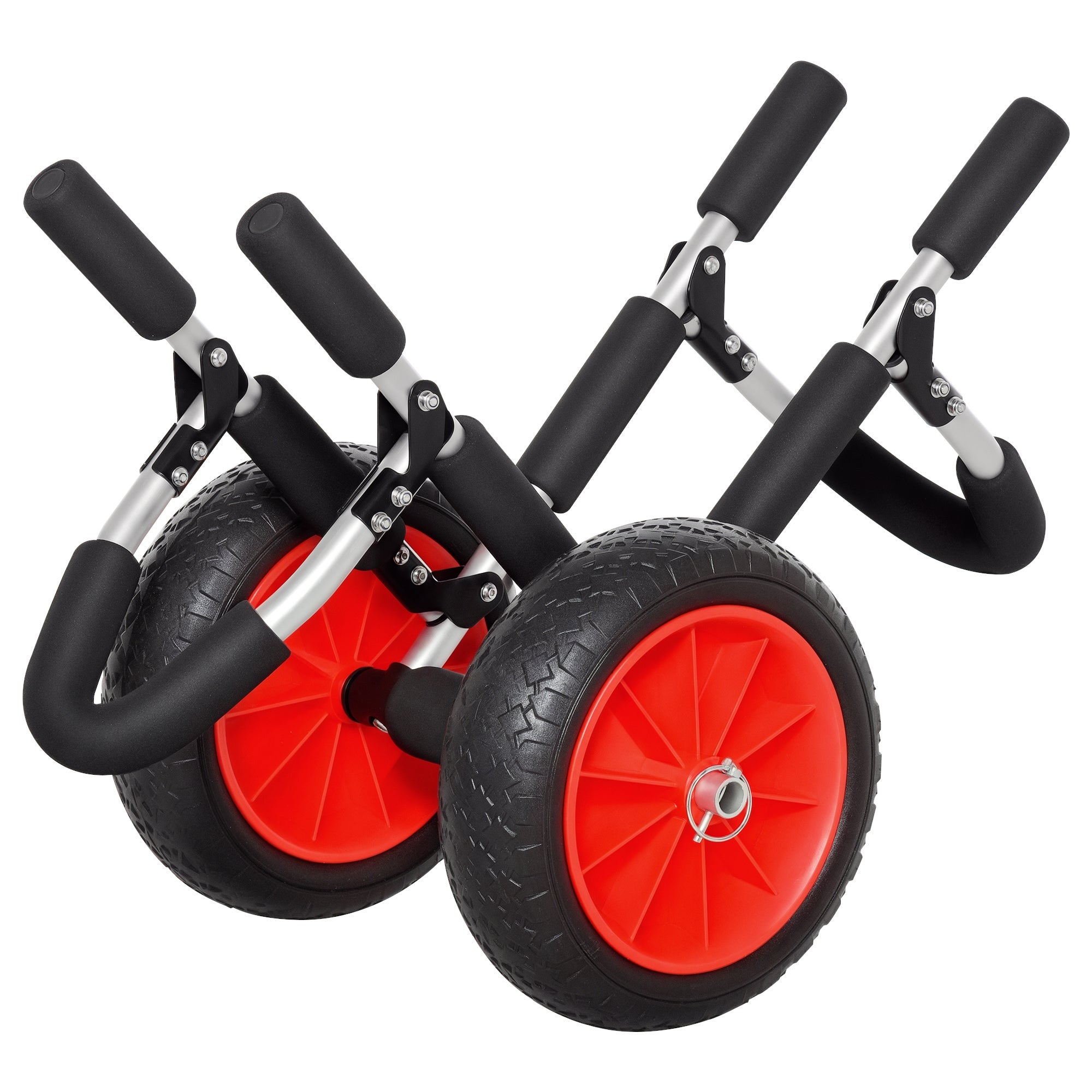 HOMCOM Surfwagen klappbar bis 45 kg AluTransportwagen Kajakwagen klappbar gepolstert Kunstleder-Reifen Bootswagen Surfwagen Bootstrailer Trolley für Surfbrett Board Schlauchboot