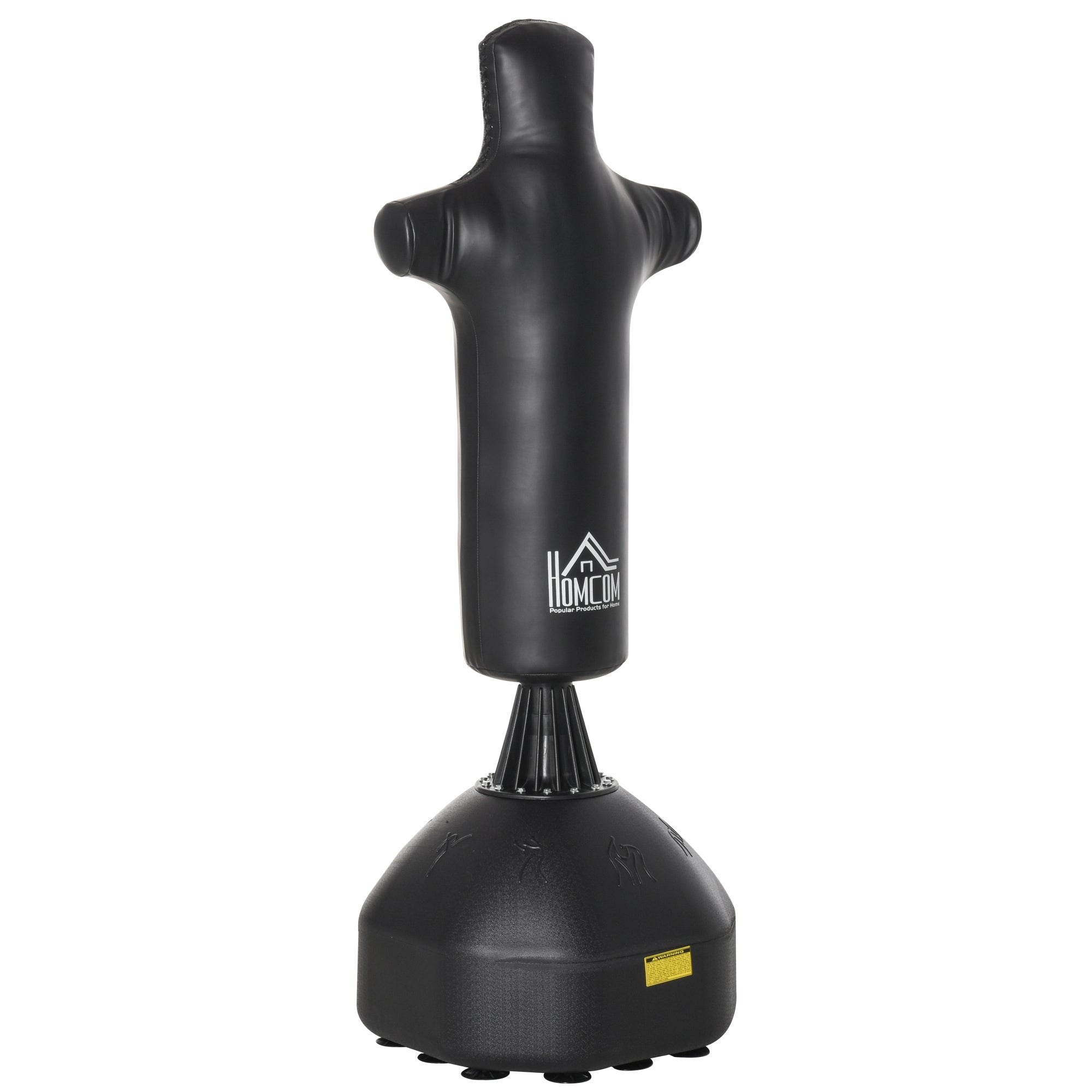 HOMCOM Boxsack Stehend 180cm Erwachsene Standboxsack Boxdummy Boxsäule Humanoides Design Heavy Duty Boxsack schwerer Boxsack-Ständer für Profis und Anfänger Schwarz