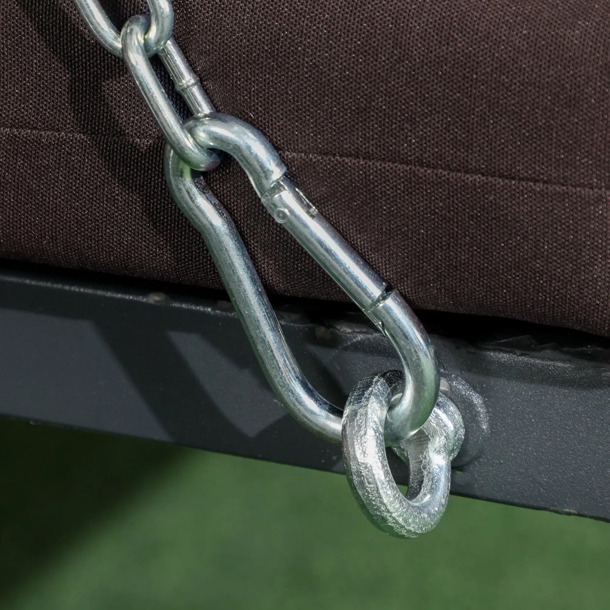 Outsunny Hollywoodschaukel, für 3 Personen, verstellbares Sonnendach, bis 270 kg, braun, 198 x 118 x 168 cm