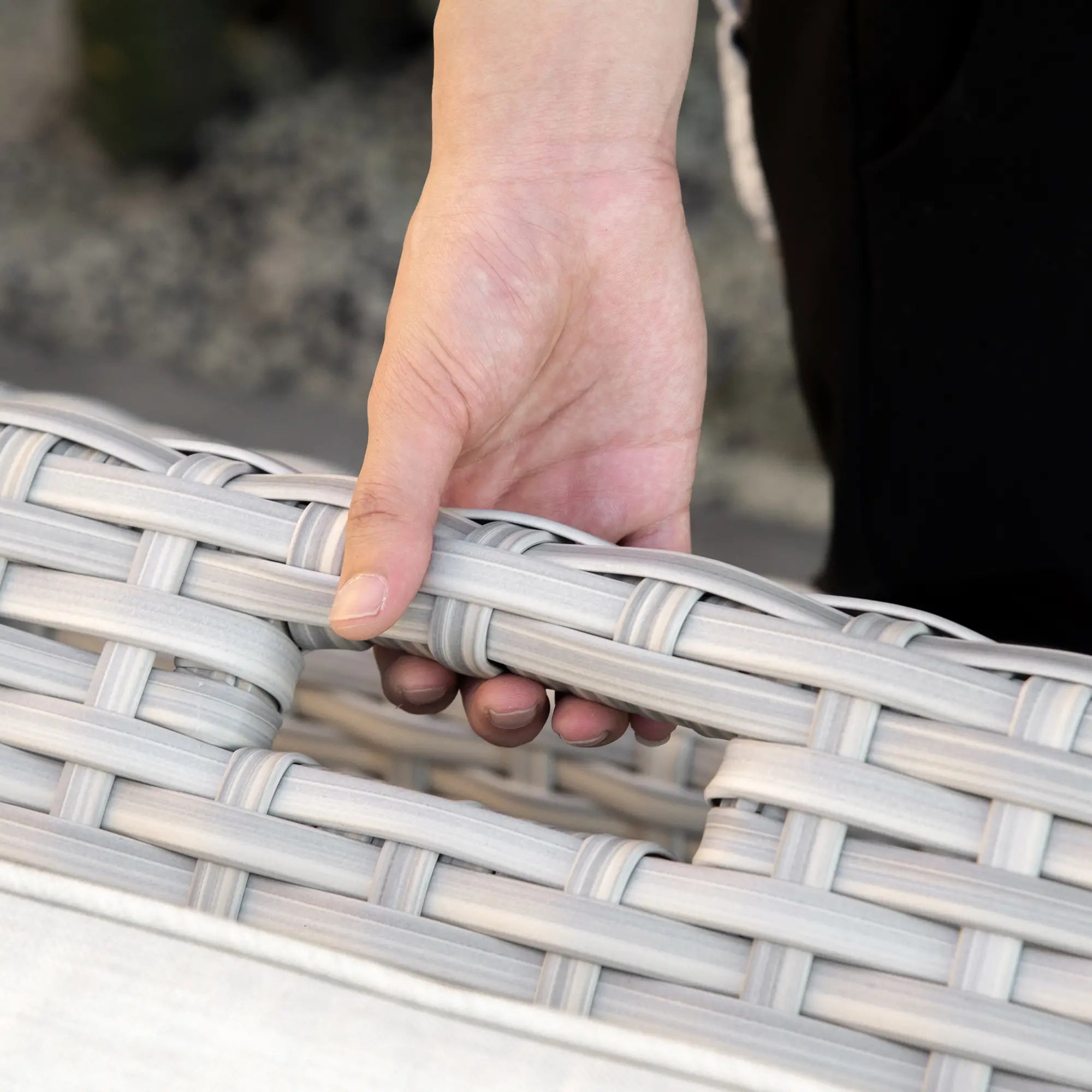 Outsunny Polyrattan Gartenmöbelset 3-tlg. verstellbar Aluminium