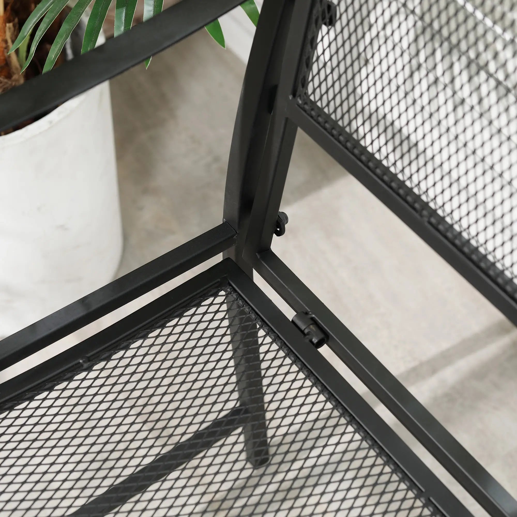 Outsunny Nostalgische Gartenbank aus Metall, 2-Sitzer, wetterbeständig, schwarz, 113 cm x 58 cm x 98 cm