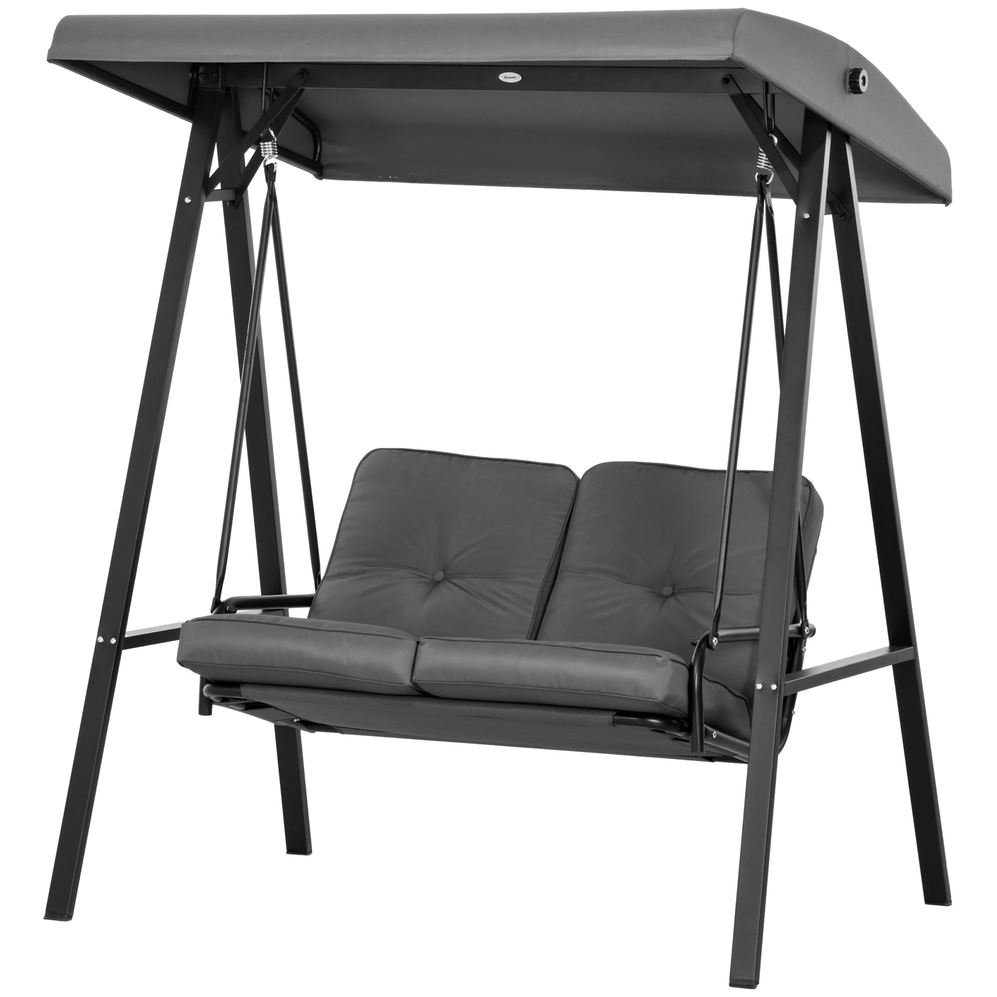 Outsunny 2-Sitzer Hollywoodschaukel Dunkelgrau