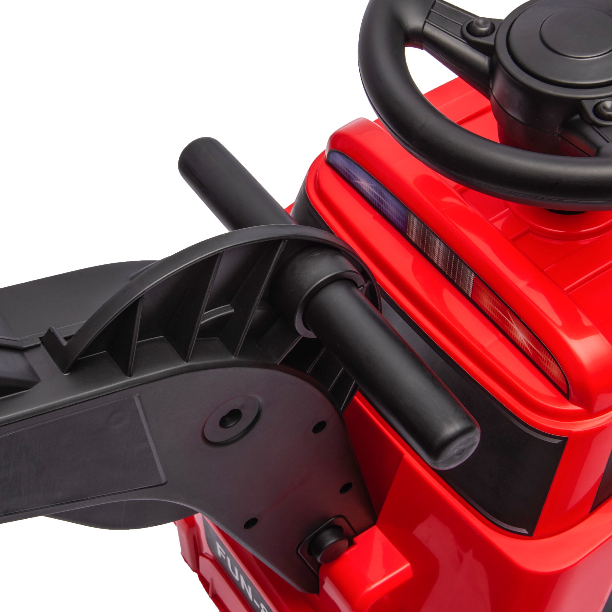 HOMCOM 3-in-1 Aufsitzbagger für Kinder 1,5 bis 4 Jahre, Musikfunktion, Schwarz/Rot