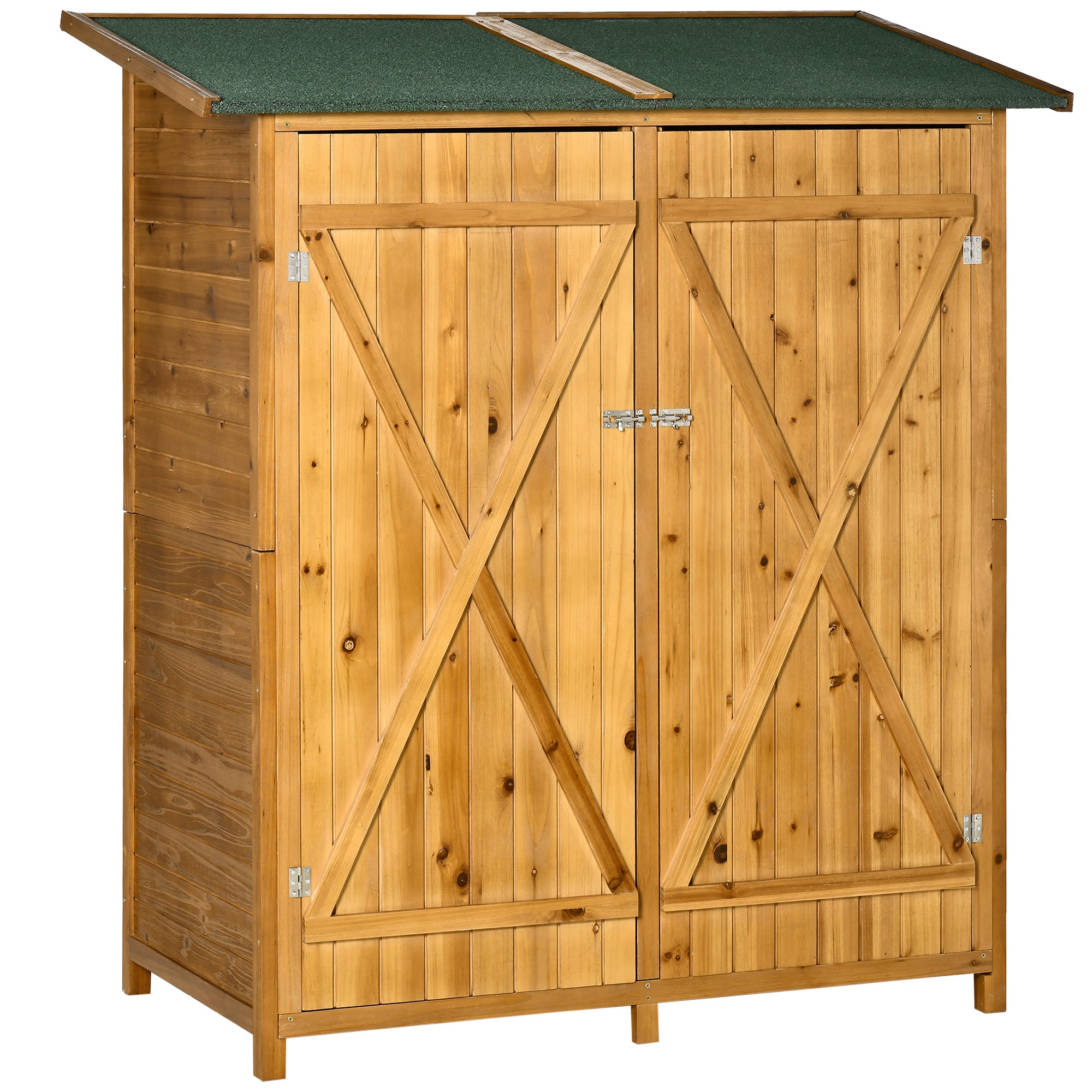 Outsunny Gartenschrank 140?×?75?×?157?cm Tannenholz Natur