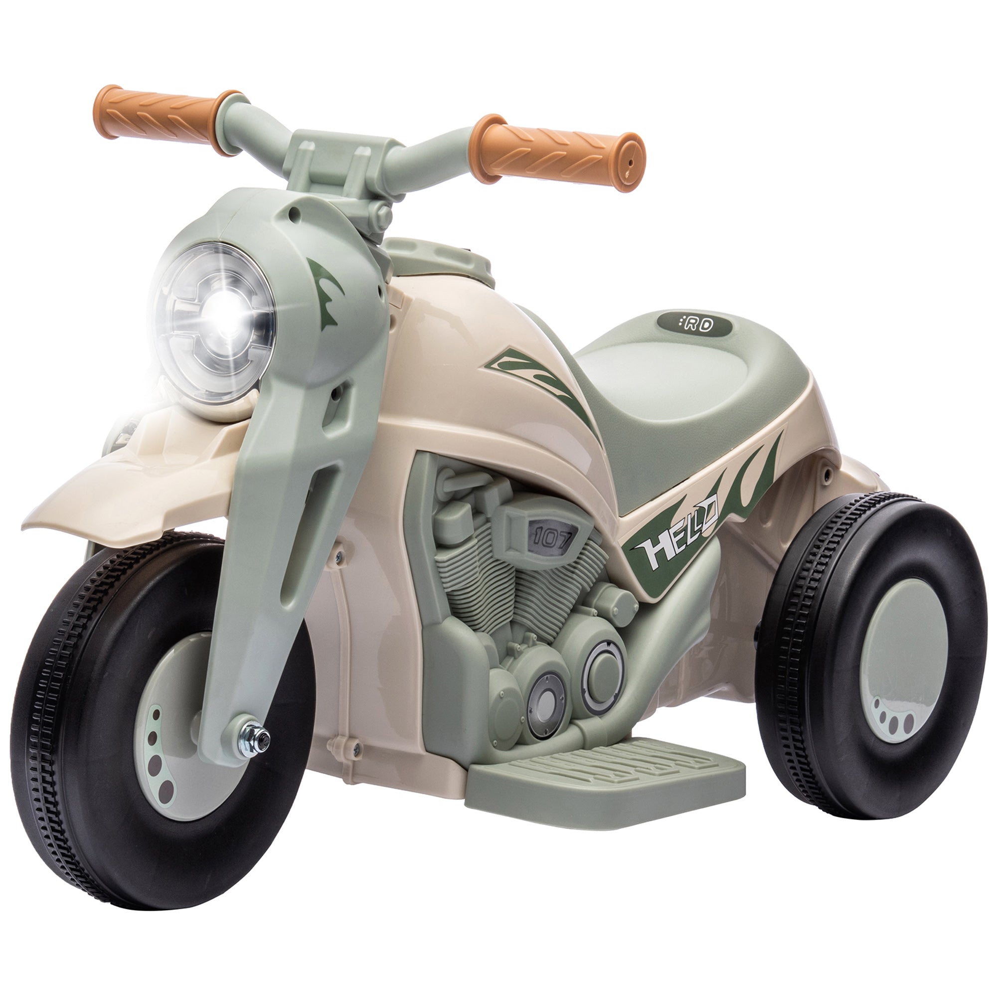 AIYAPLAY Kinder Elektro-Motorrad, 6V Kindermotorrad mit Musik, Blasen 2,5-3 km/h, für 2-5 Jahre Kinder