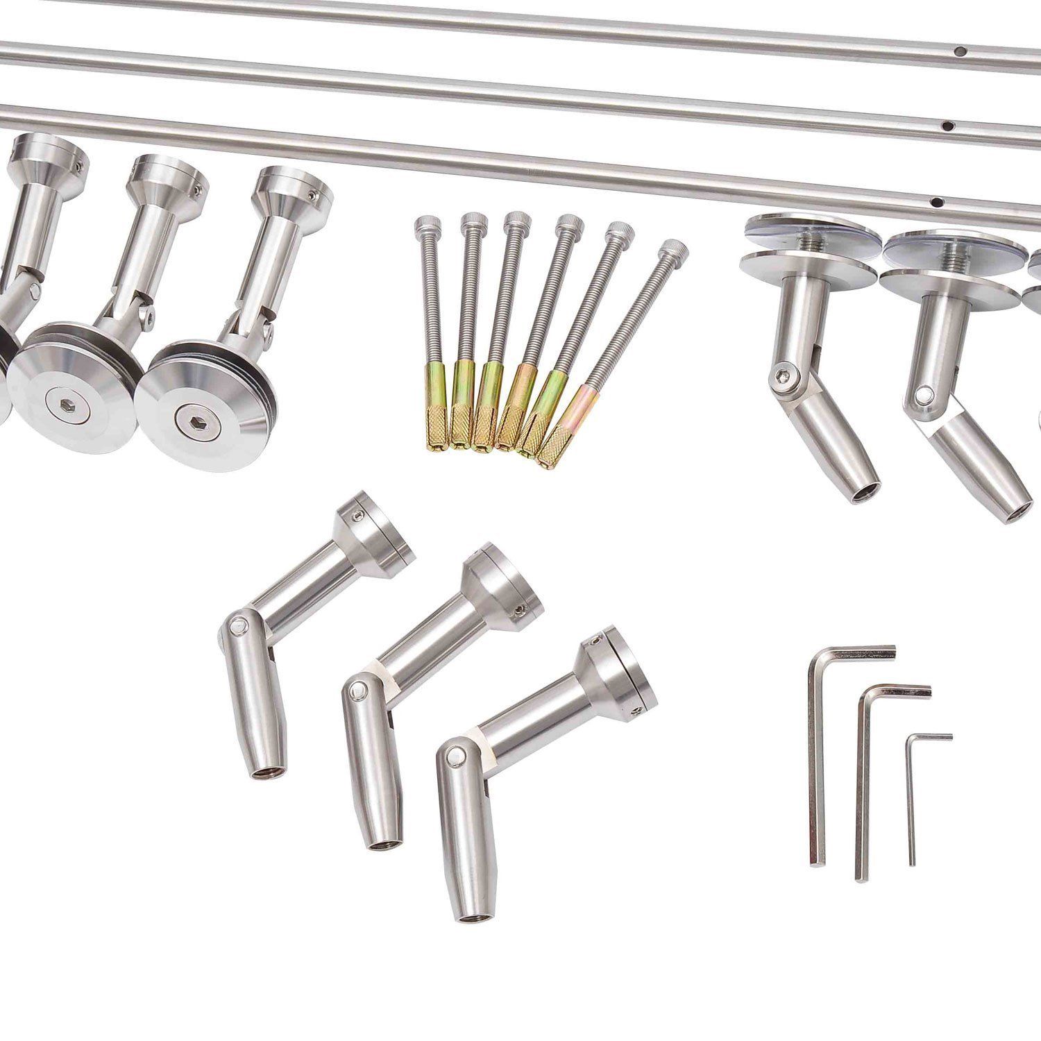 HOMCOM Vordach Glasvordach Türvordach gehärtetes Glas(ESG) Edelstahl Klarglas (200x90cm) (L)