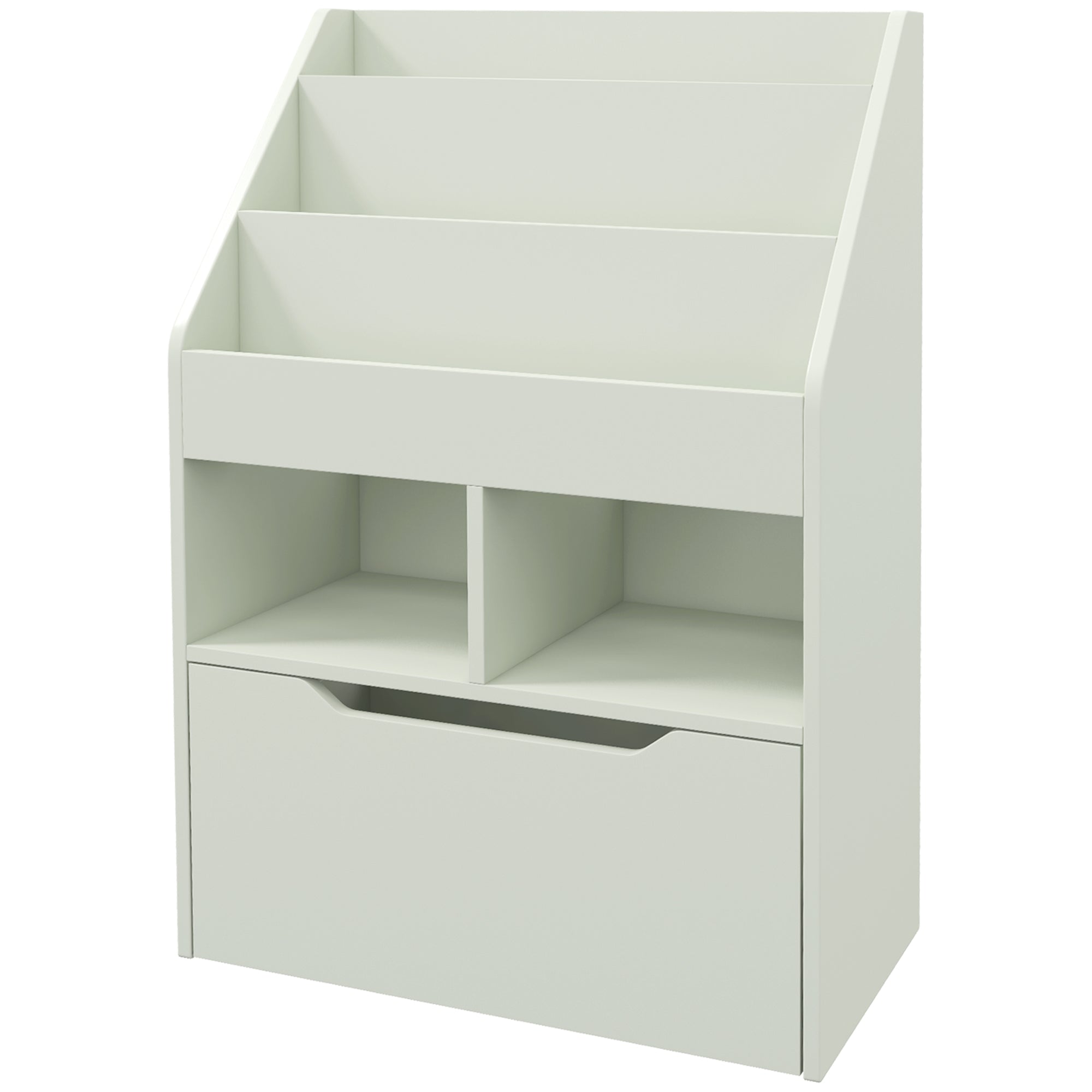 HOMCOM Kinderregal mit Schublade, Bücherregal mit Fächern, 60 x 29,9 x 90 cm, Grün