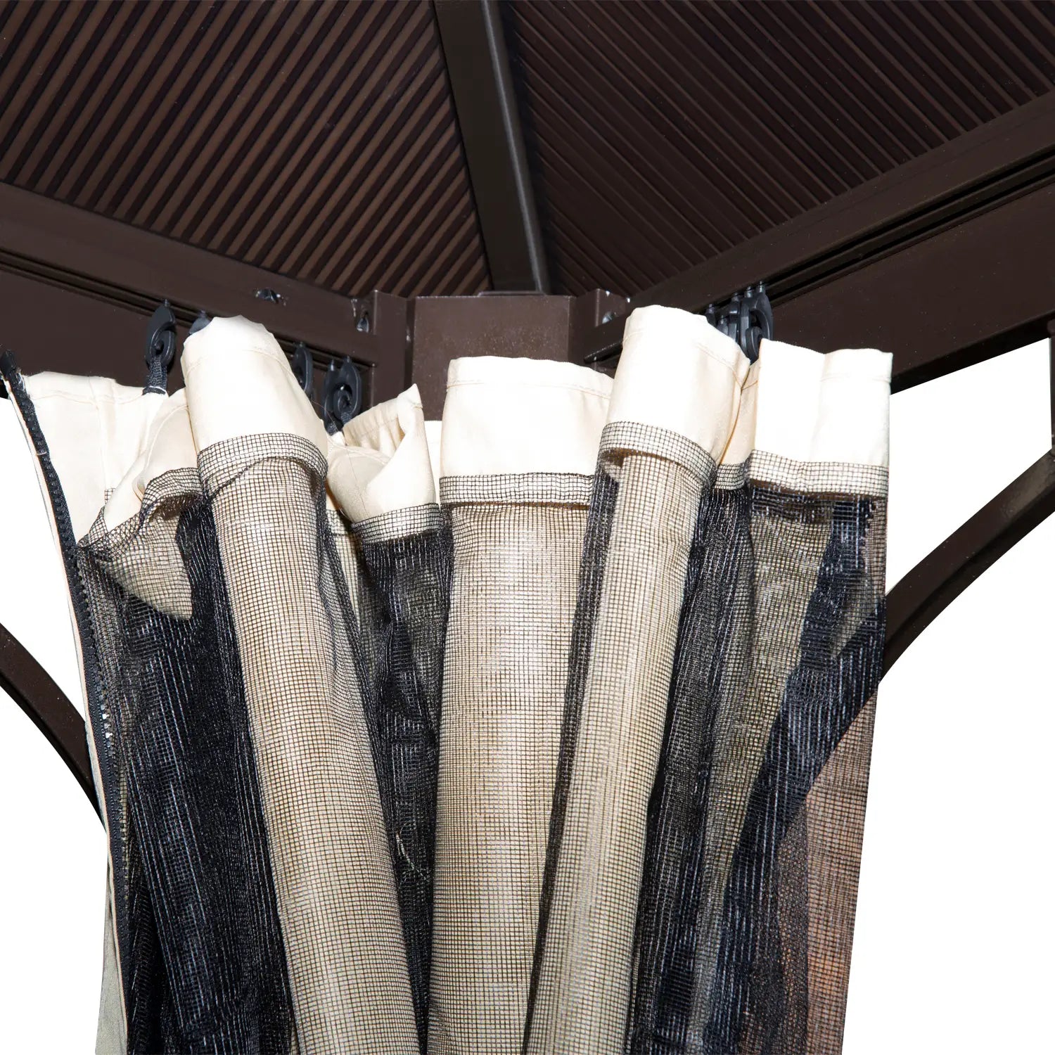 Outsunny Gartenpavillon Hardtop mit Polycarbonat-Dach Fliegennetz Alu