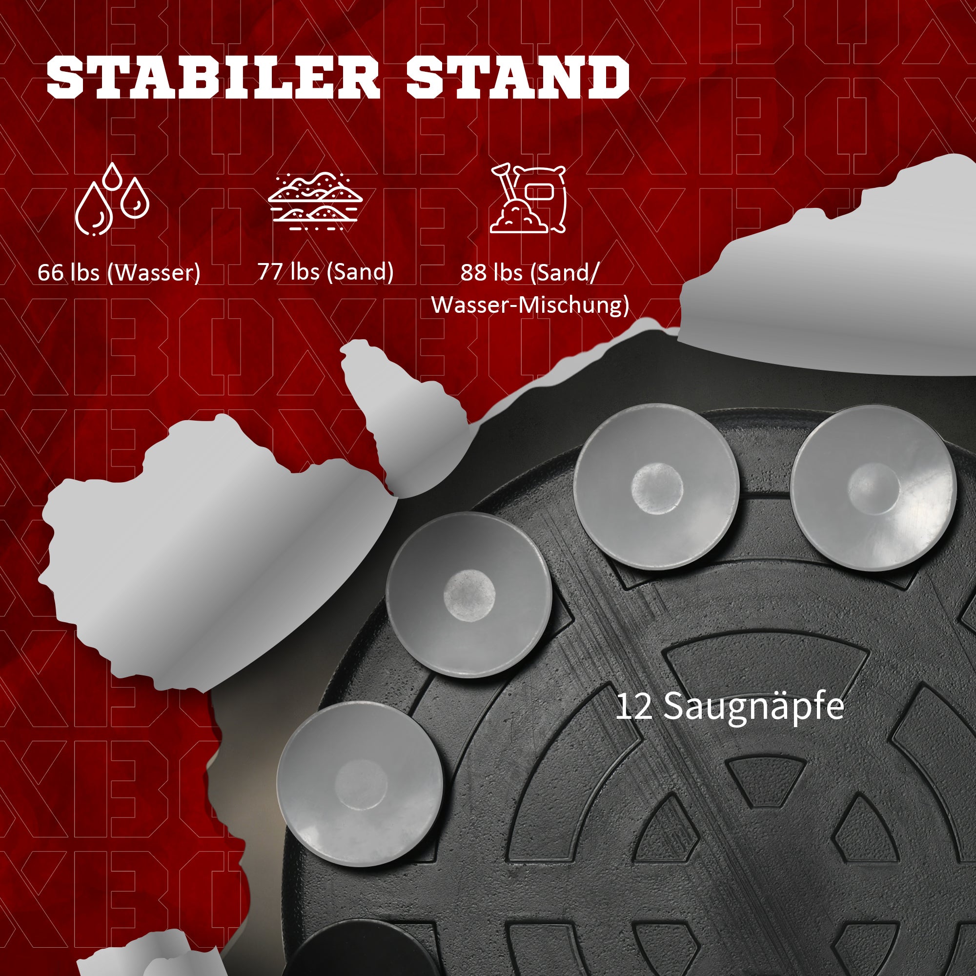 SPORTNOW Boxständer, höhenverstellbar, Reflexstange, Pratze, Speedball, befüllbarer Standfuß, 80,5 x 48 x 163-205 cm