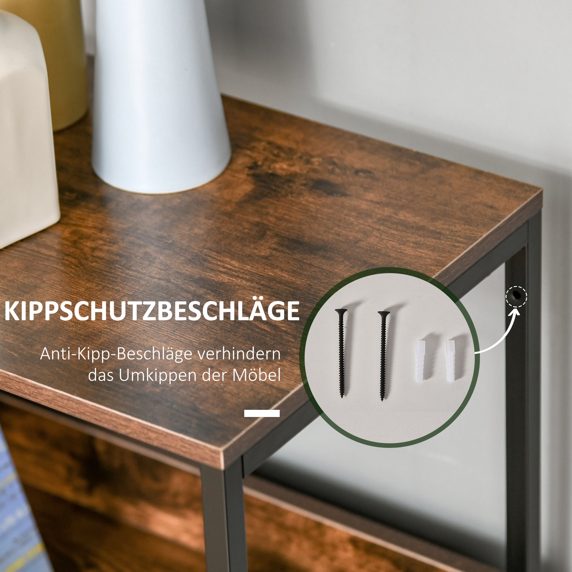 HOMCOM Kommode mit 4 Schubladen aus Leinen Aufbewahrungsschrank mit Ablage Griffen Schwarz