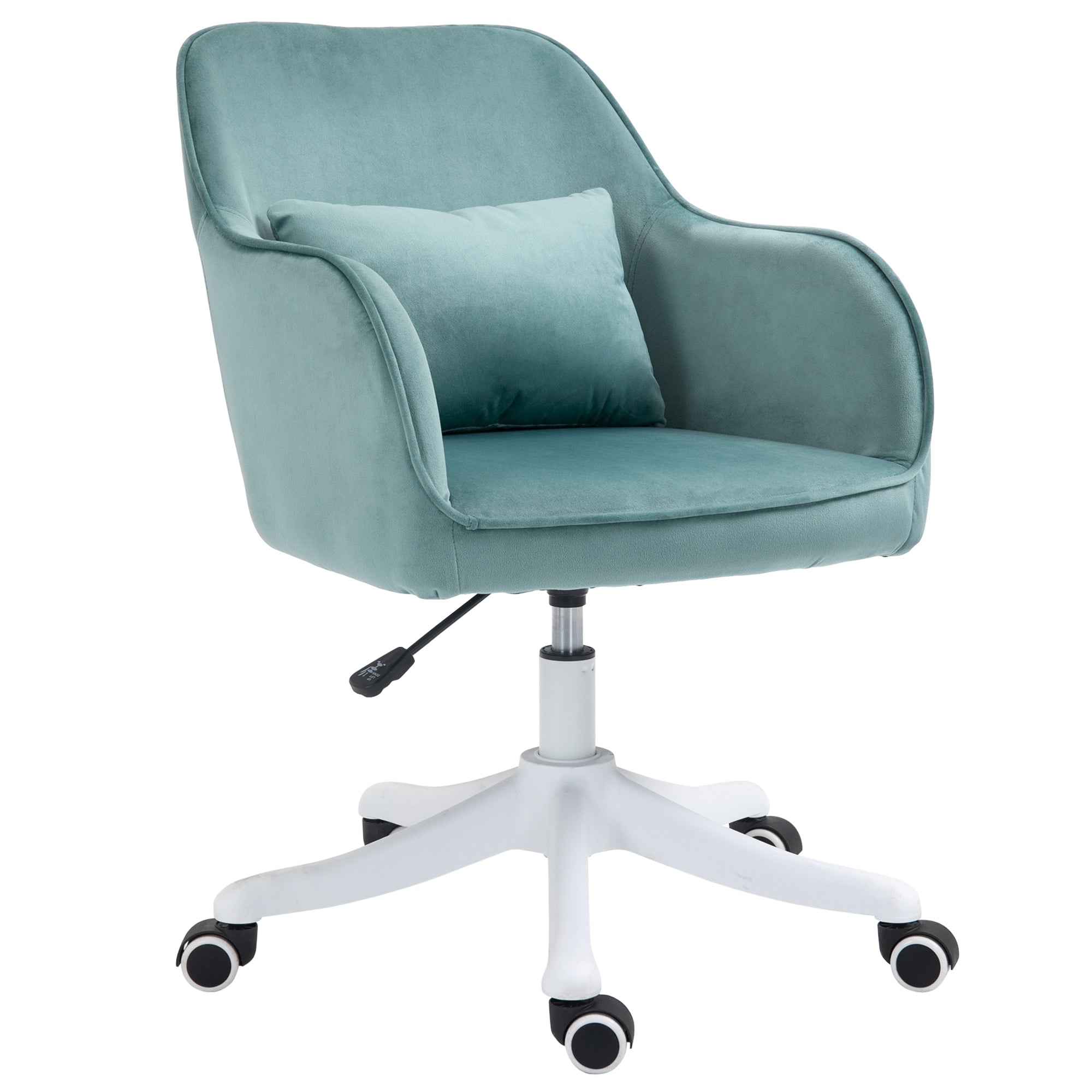 Vinsetto Massage-Bürostuhl in Samtoptik Lendenkissen mit Vibrationsmassage bis 115 kg USB-Schrittstelle höhenverstellbar 57B x 70T x 78-86H cm Grün