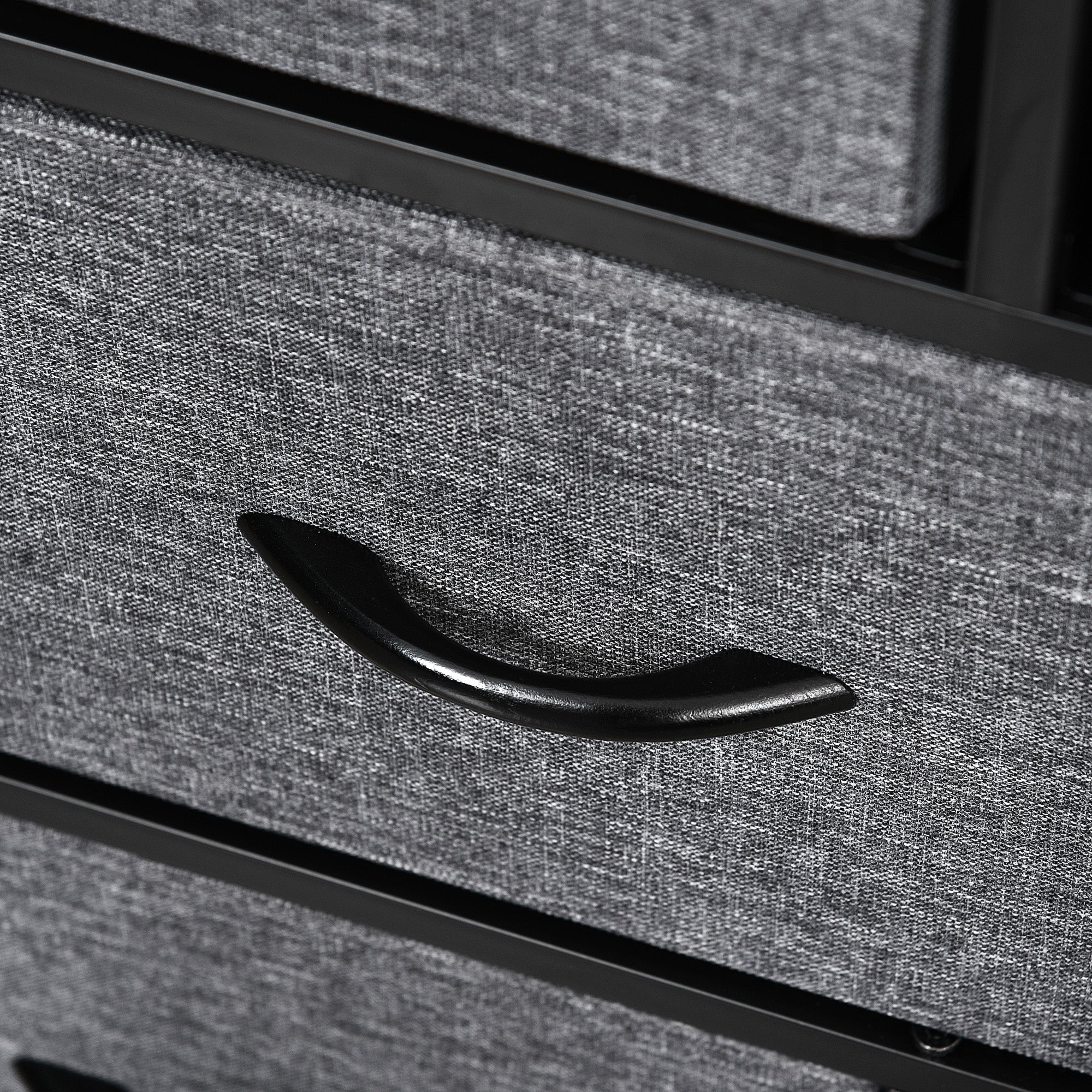 HOMCOM Kommode mit 8 Stoffschubladen, 2 große, 6 kleine, Metallrahmen, Kippschutz, Grau