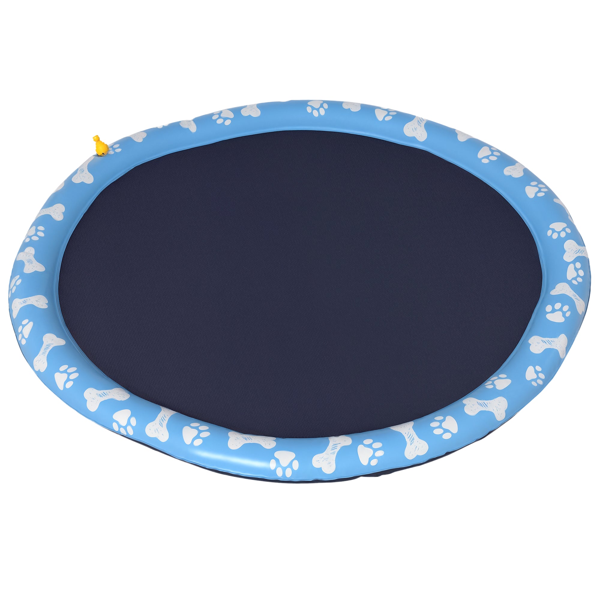 PawHut Hundepool, Planschbecken, mit Wasserdüse, rund, rutschfest, blau, Ø170 cm