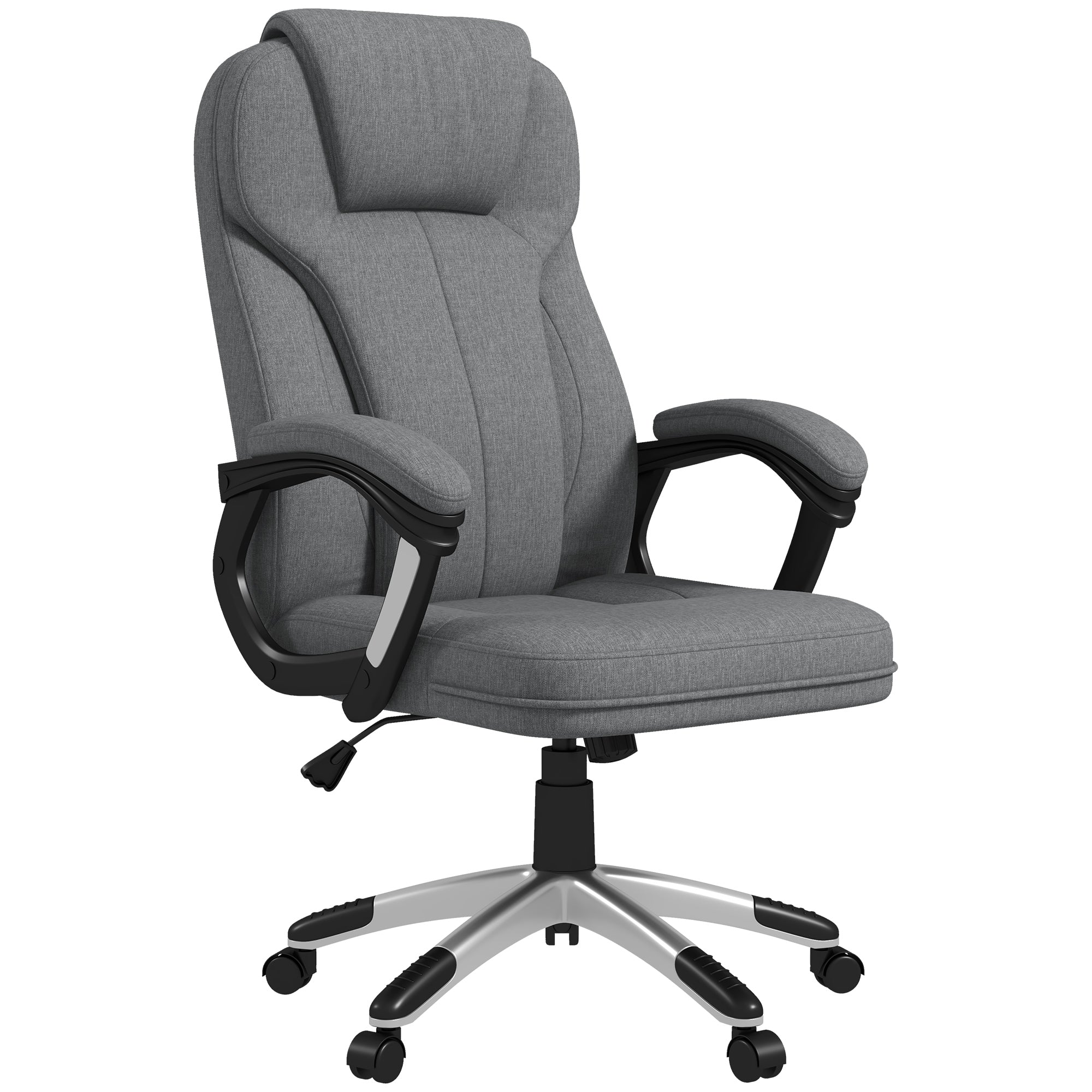 Vinsetto Bürostuhl Schreibtischstuhl Chefsessel, höhenverstellbar, Wippfunktion, 6 cm x 75 cm x 120 cm, Grau