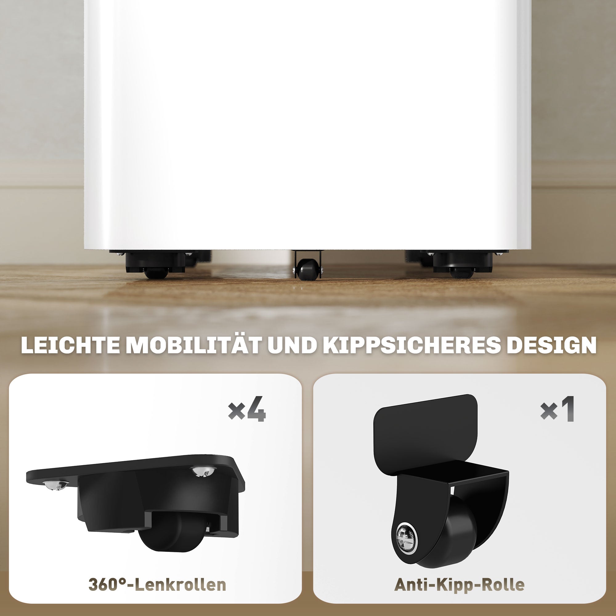 Vinsetto Aktenschrank aus Metall, Büroschrank, 3 Schubladen, rollbar, Weiß