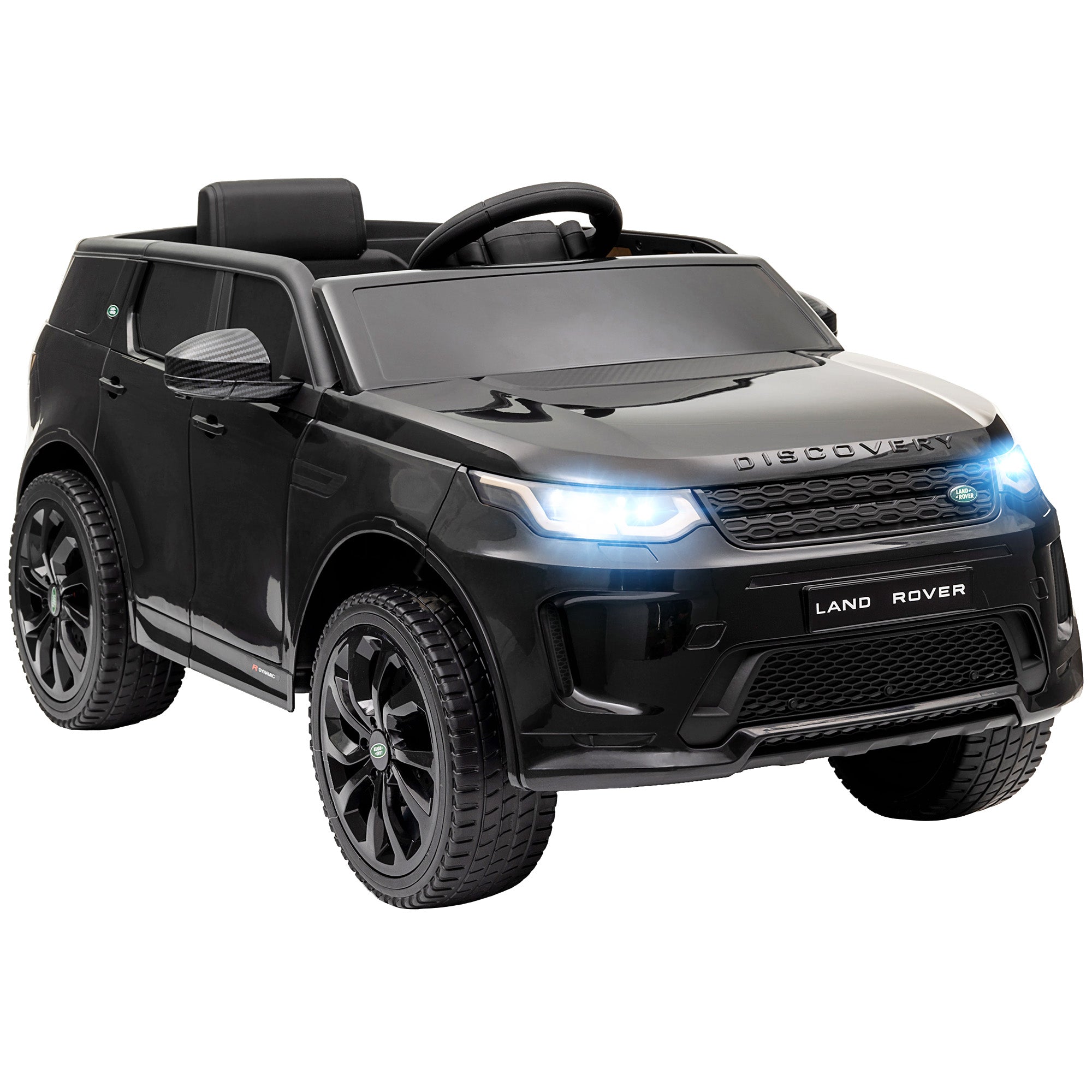 AIYAPLAY Kinder-Elektroauto, 12V Kinderfahrzeug mit Fernbedienung, LED-Lichtern, Musik und Hupe, 3-6 Jahre, Schwarz
