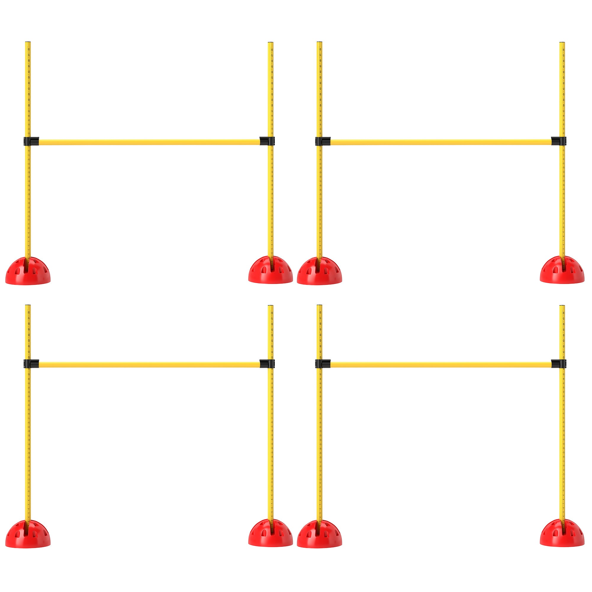 PawHut 4-teiliges Hunde-Agility-Set mit 4 Hürden und Tragetasche für das Sprungtraining, Gelb