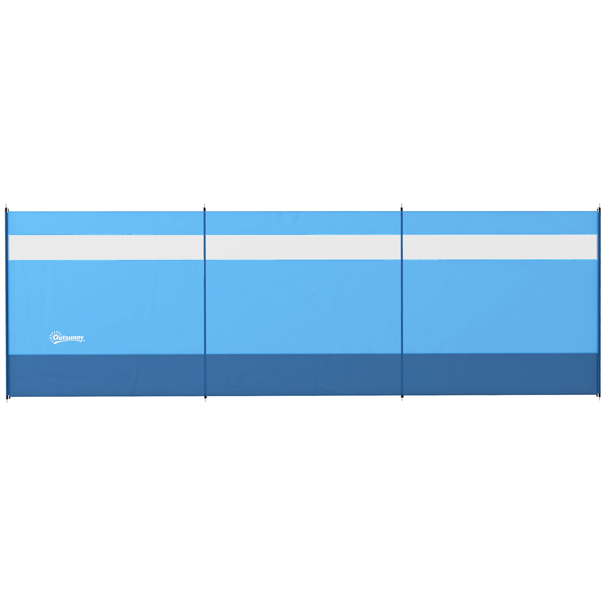 Outsunny Windschutz mit Sichtfenster und Tragetasche, Stahlstangen, 440x140cm, Blau