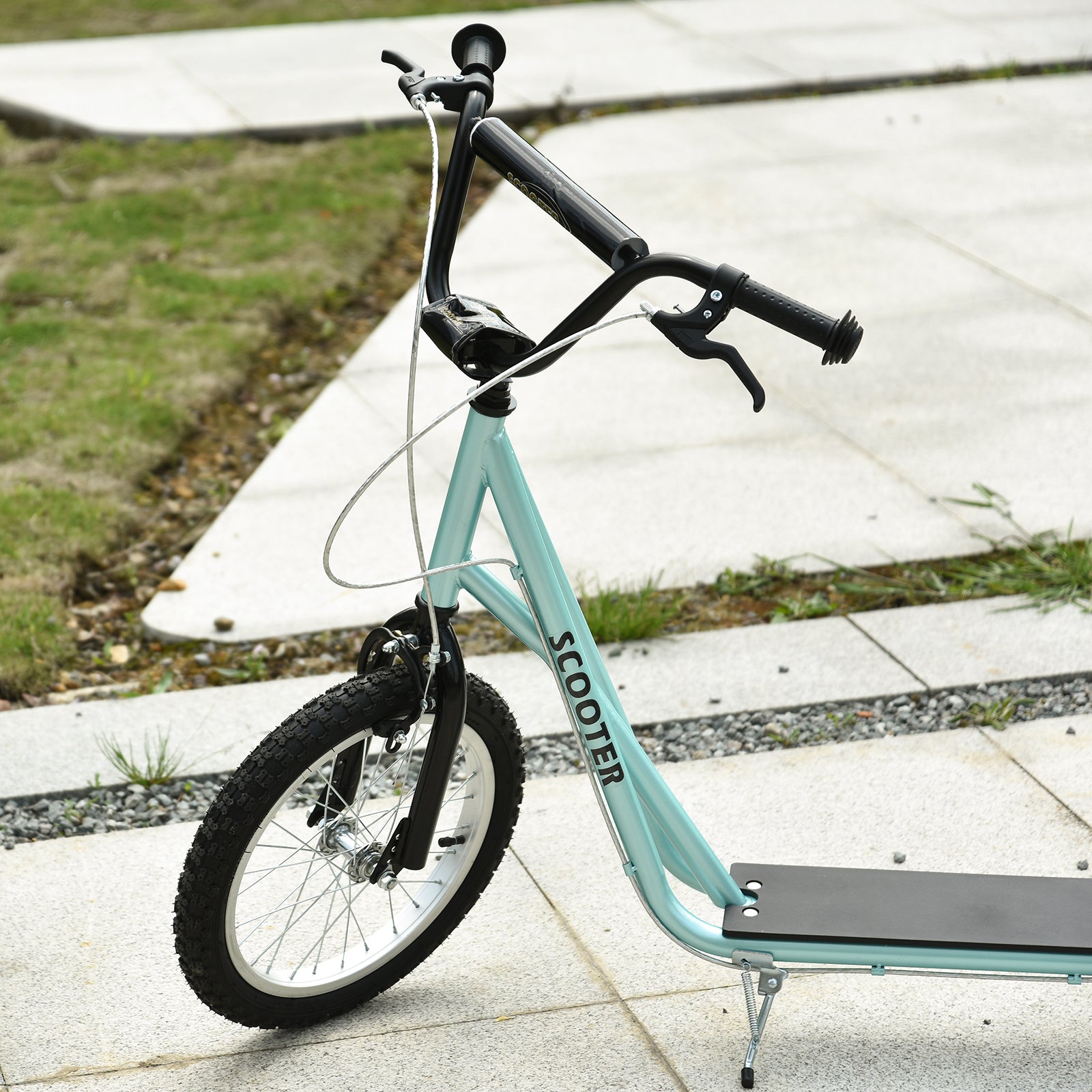 HOMCOM Kinderscooter mit Bremse höhenverstellbar Leichtbau Hellblau