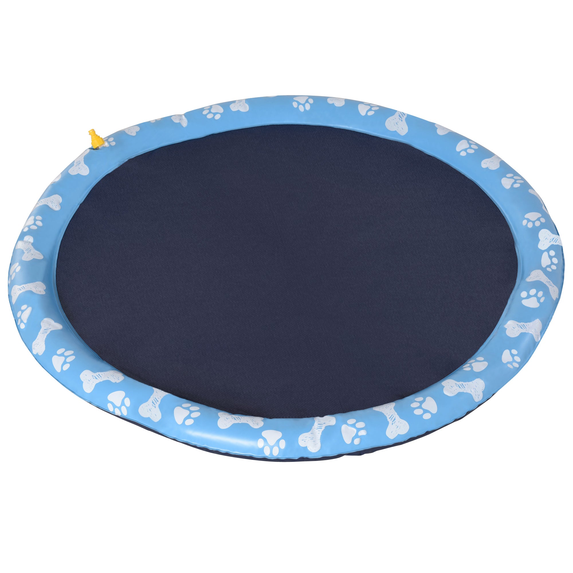 PawHut Hundepool, Planschbecken, mit Wasserdüse, rund, rutschfest, blau, Ø150 cm