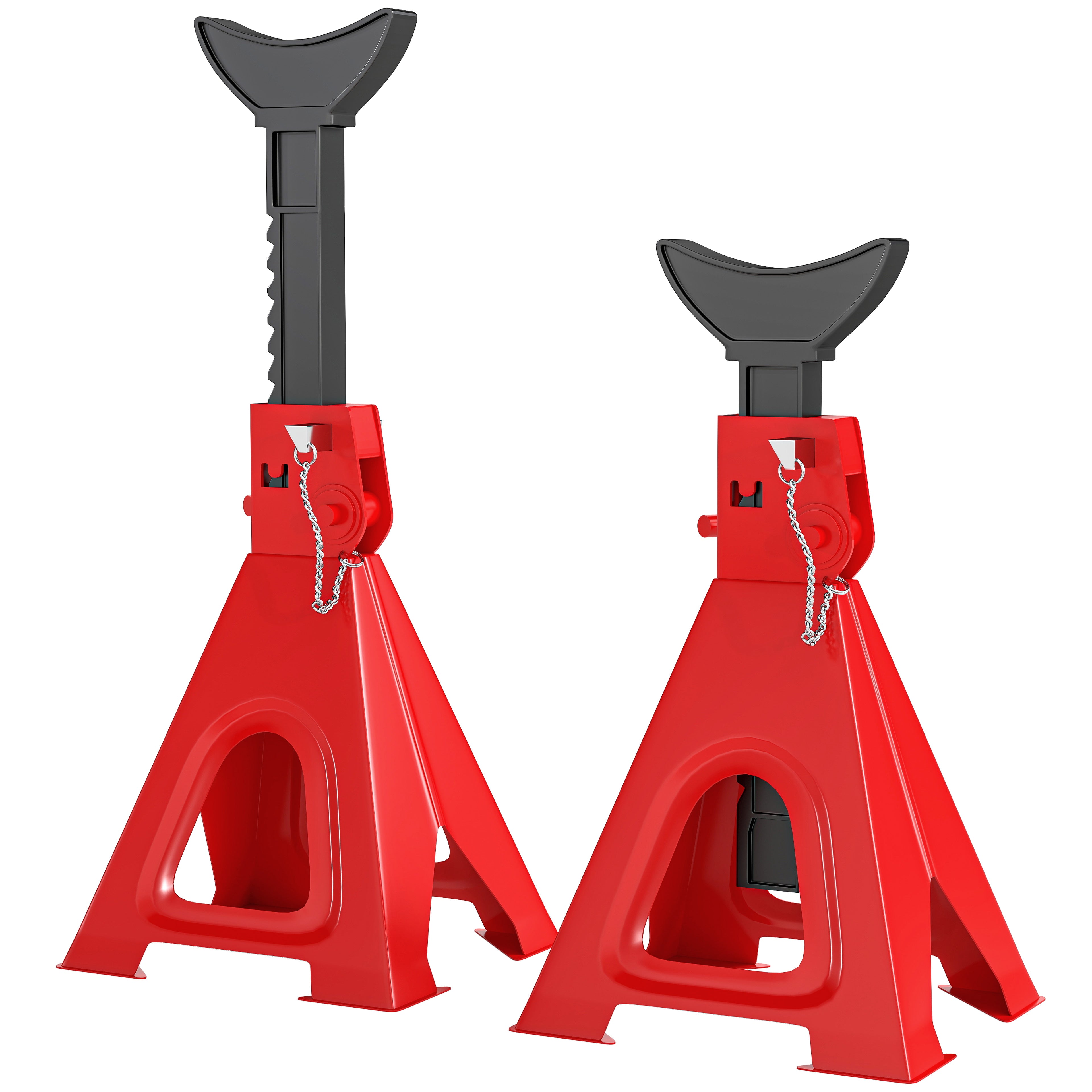 HOMCOM Unterstellbock 6 Tonnen Traglast 2 Stück Stützbock inkl 2 Sicherungssplint Höhenverstellbar Rot