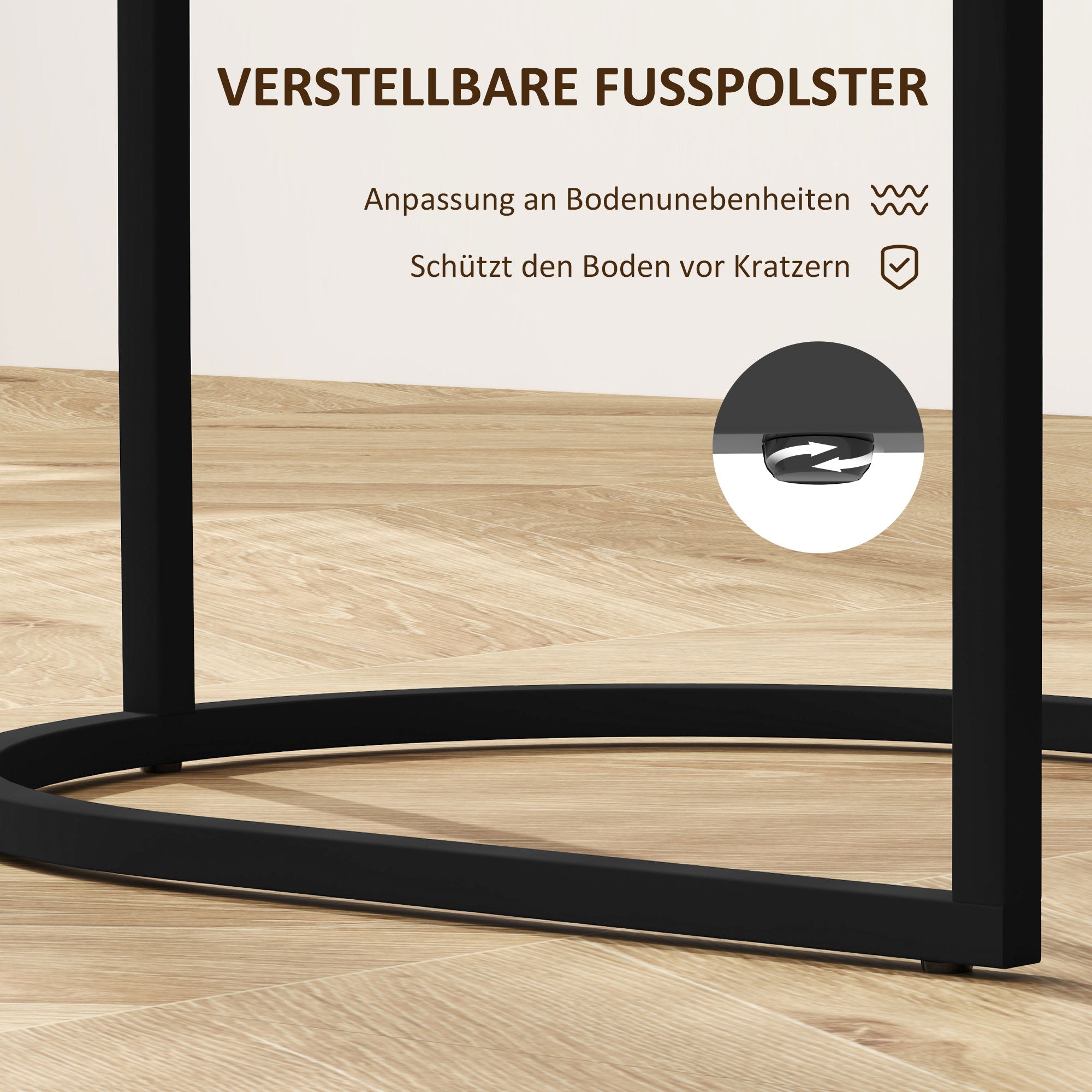 HOMCOM Satztisch-Set, Beistelltische, Metallrahmen, Tischplatte in Holzoptik, Braun