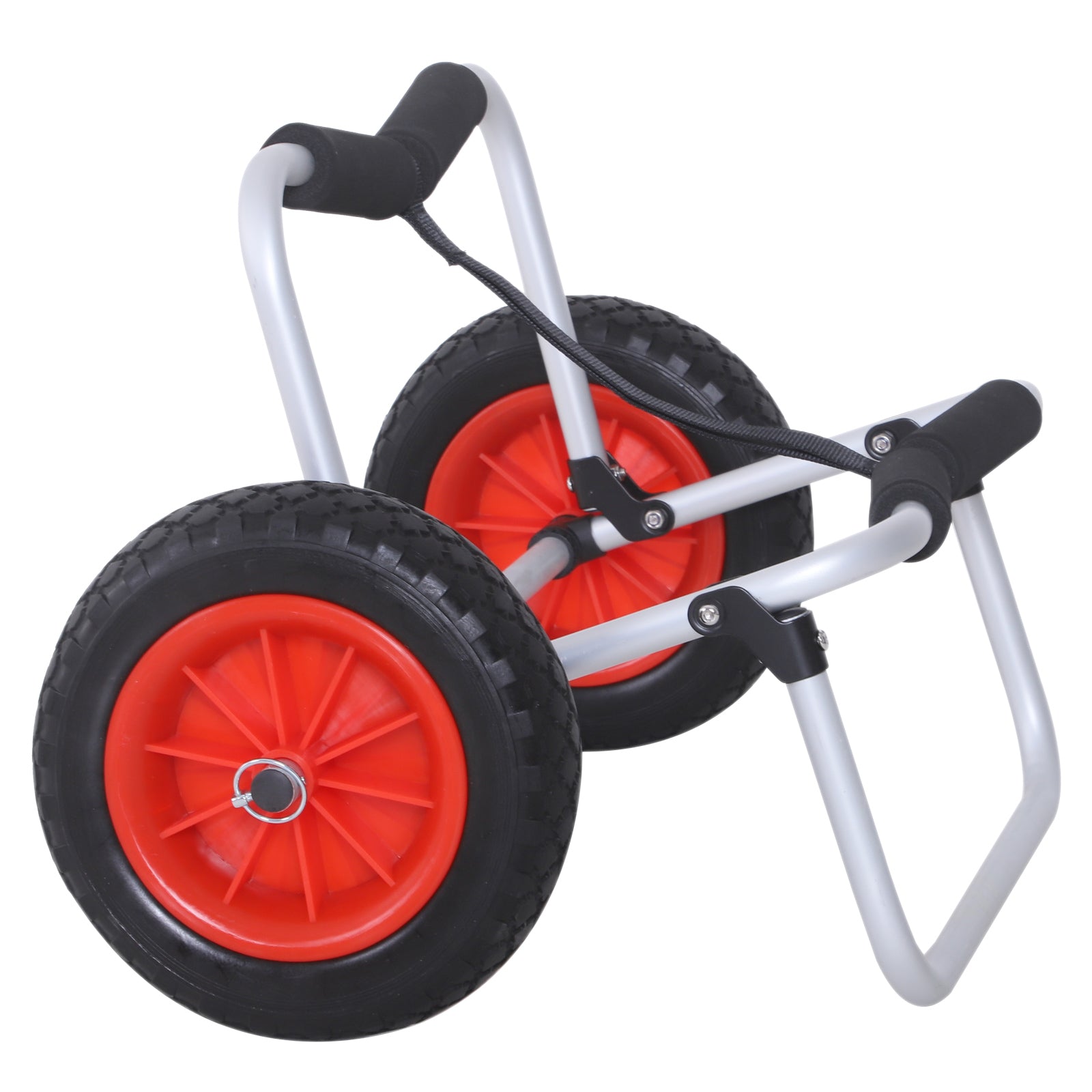 HOMCOM Kanuwagen klappbar bis 90 kg Alu Transportwagen Kajakwagen Bootswagen mit Gurt Räder gepolstert Surfwagen Kanuwagen Bootstrailer Trolley für Surfbrett Board Schlauchboot