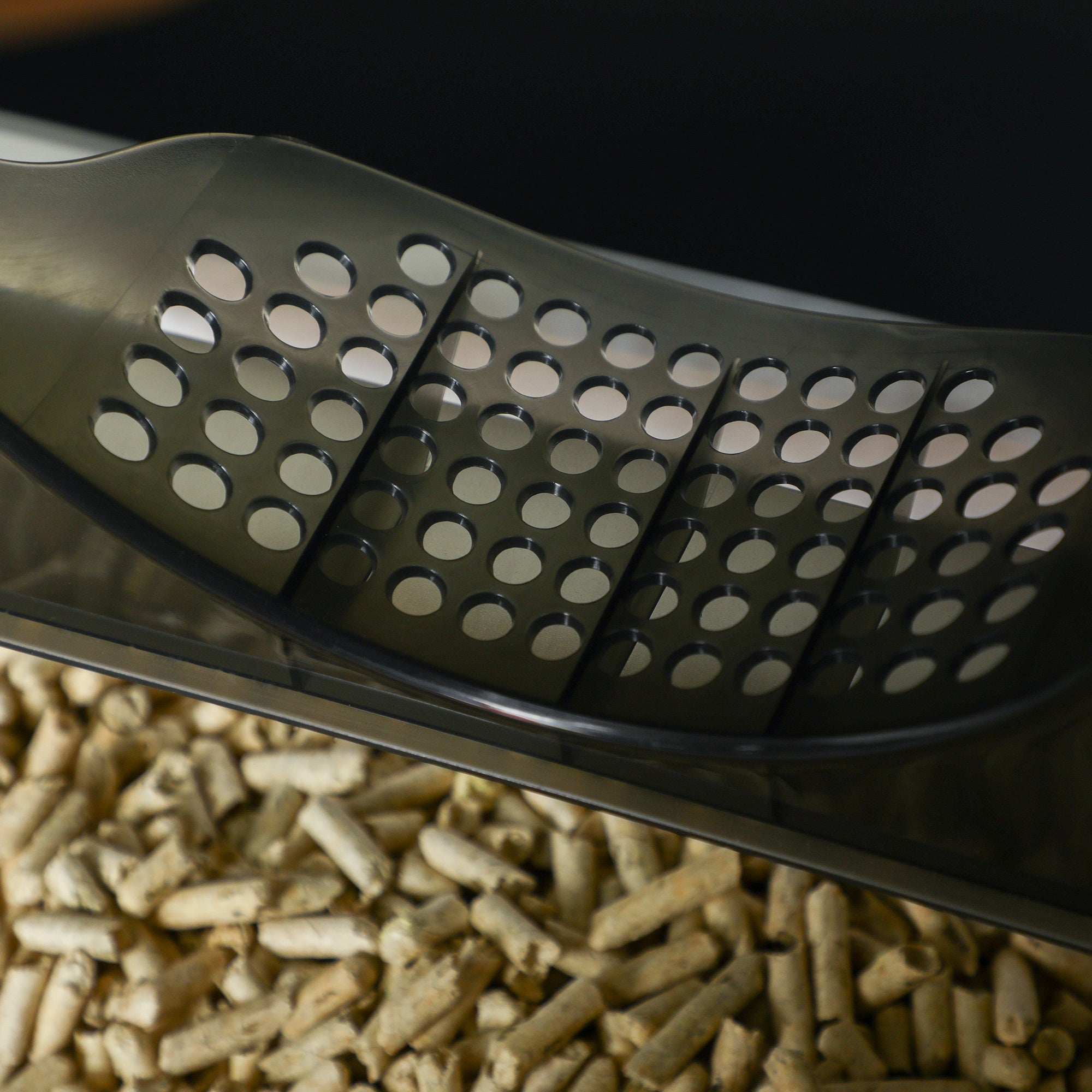 PawHut Katzentoilette im niedlichen Design, 1 Siebvorleger, 1 Streuschaufel, herausnehmbare Bodenwanne, Grau