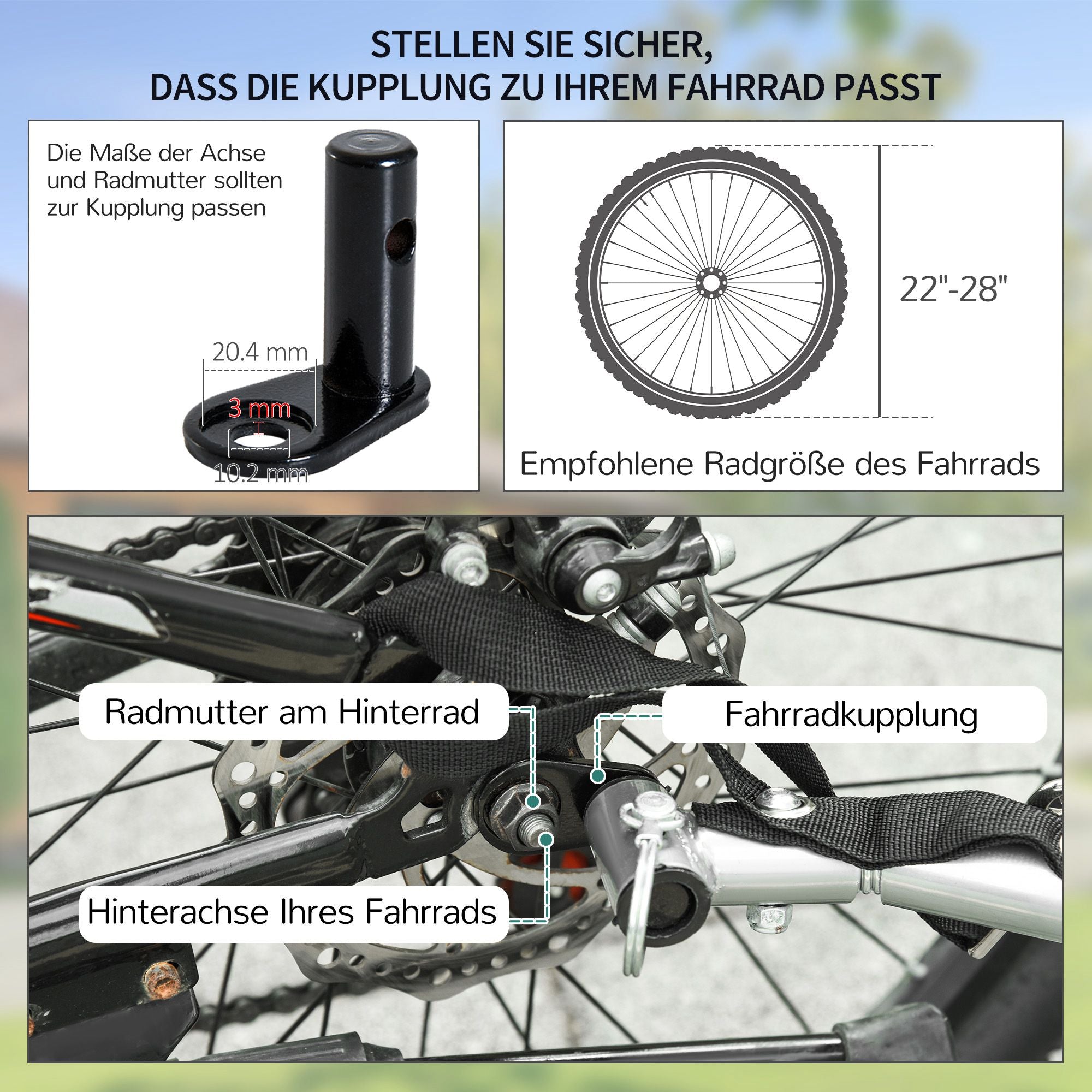 HOMCOM Fahrradanhänger Klappbar Lastenanhänger mit Kupplung,Transportwagen bis 40 kg belastbar, Transportanhänger Anhänger für Fahrrad Handwagen 140 x 88 x 60 cm